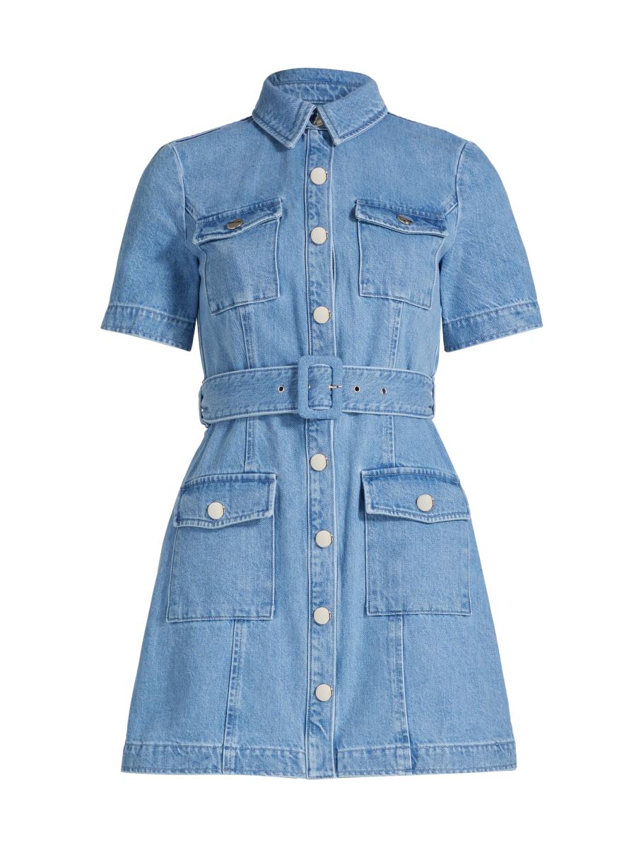 toccin denim dress Toccin Josephine Sculpted Denim Midi Dress