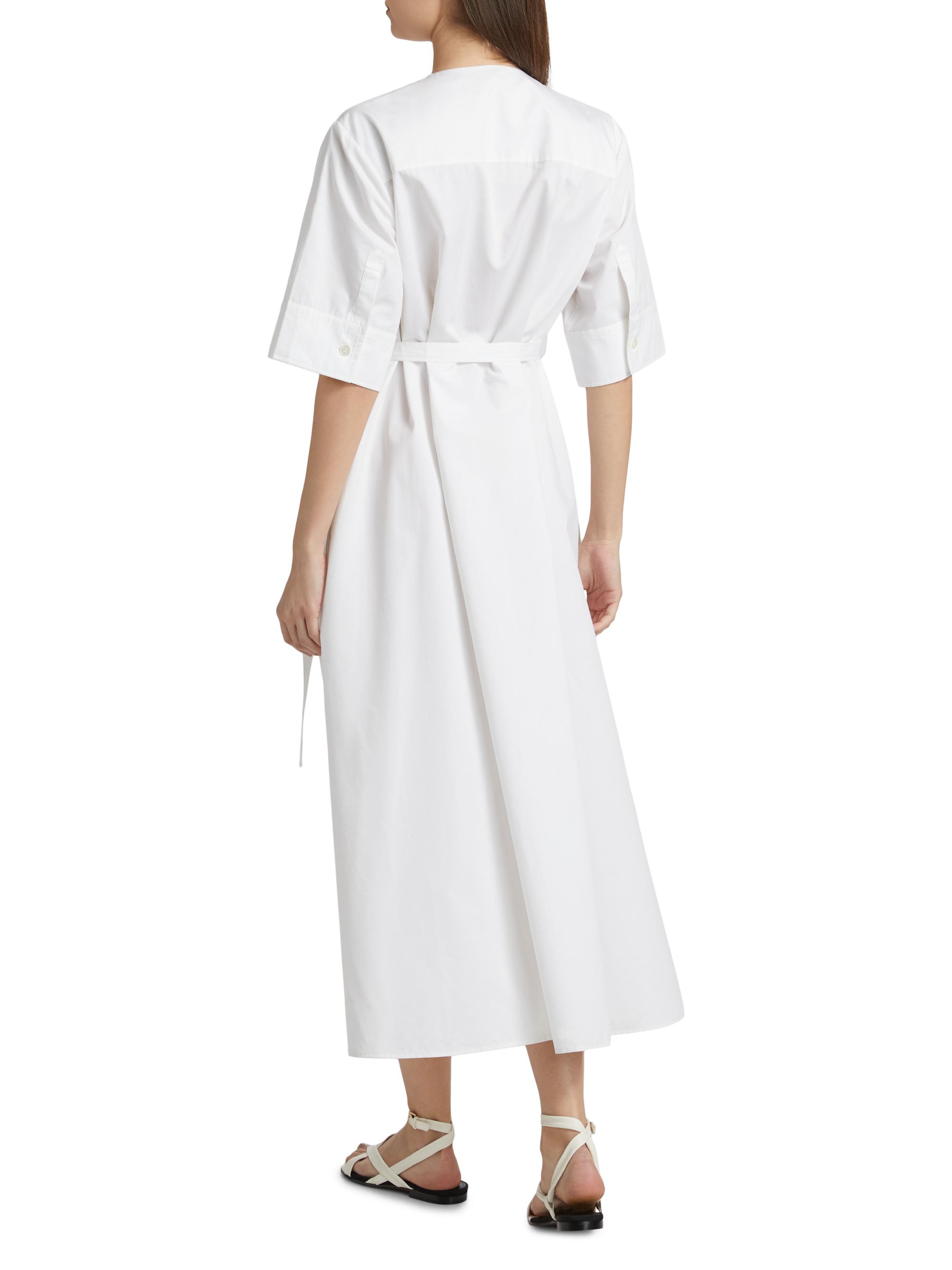 belted cotton midi dress & Other Stories cotton midi shirt dress with belt in dark blue