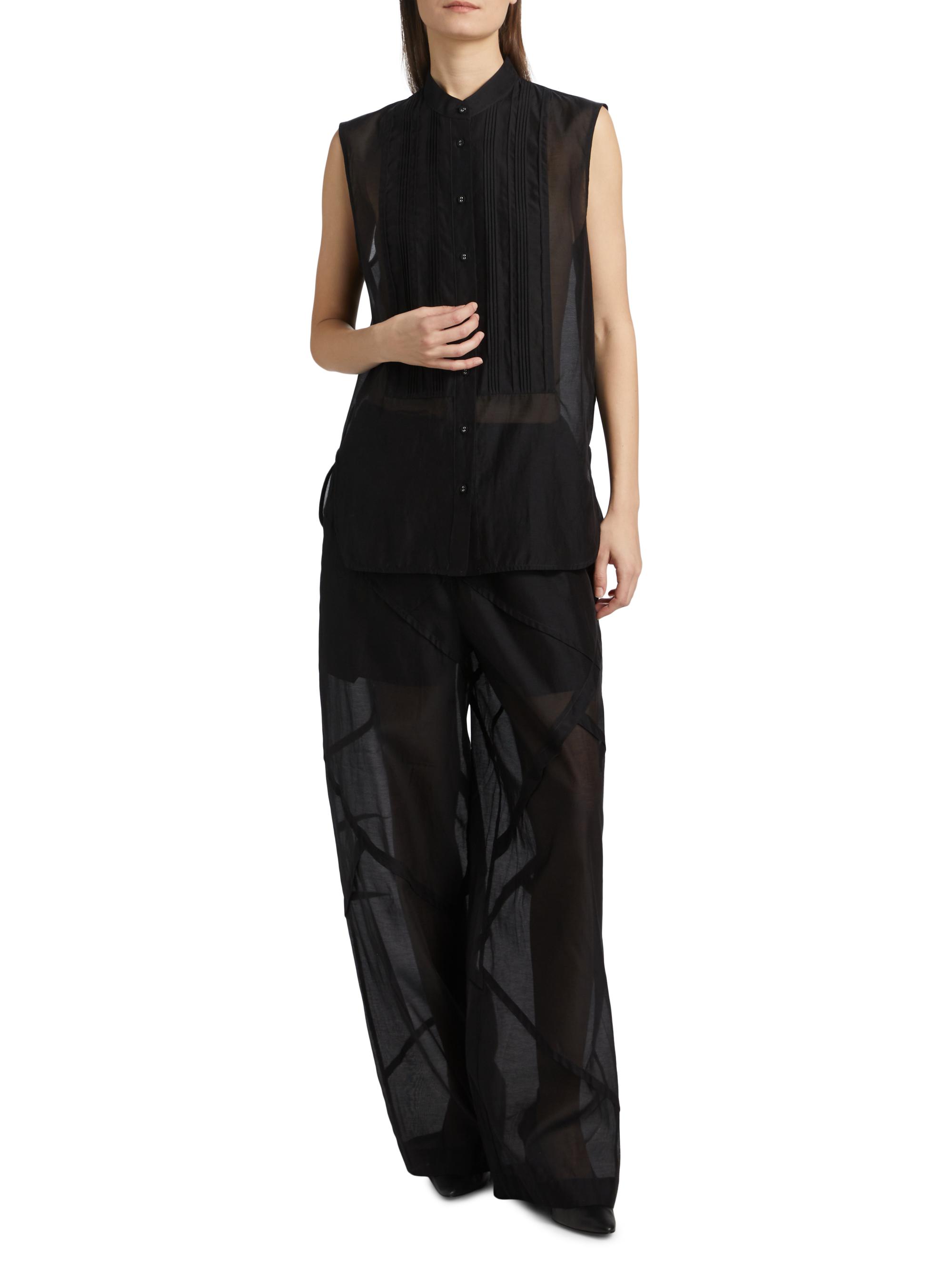 black sleeveless dress shirt Princess Polly Mystick Button-Up Vest in Black at Nordstrom, Size 6 main image 0