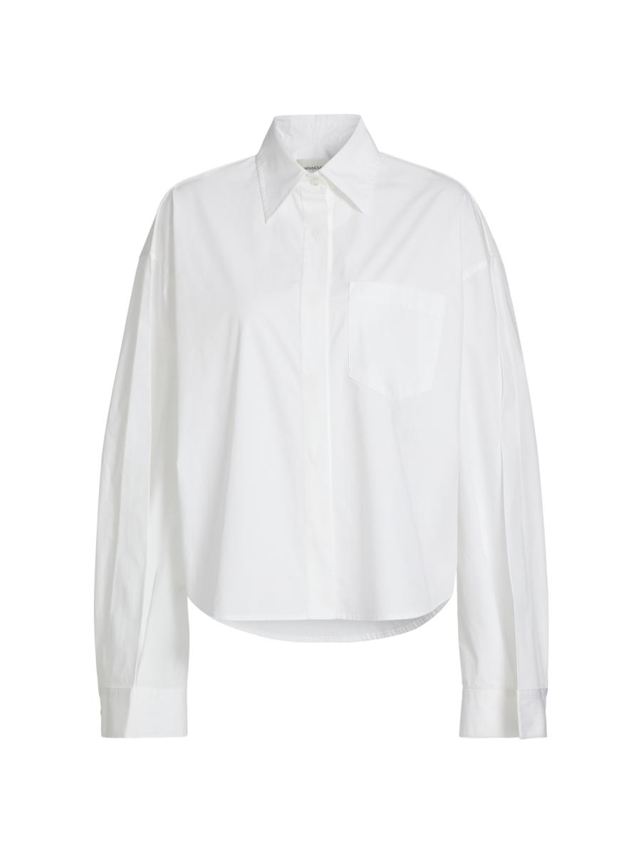 Anonlychild Women's Just A Pinch Bartley Poplin Cotton Shirt In White