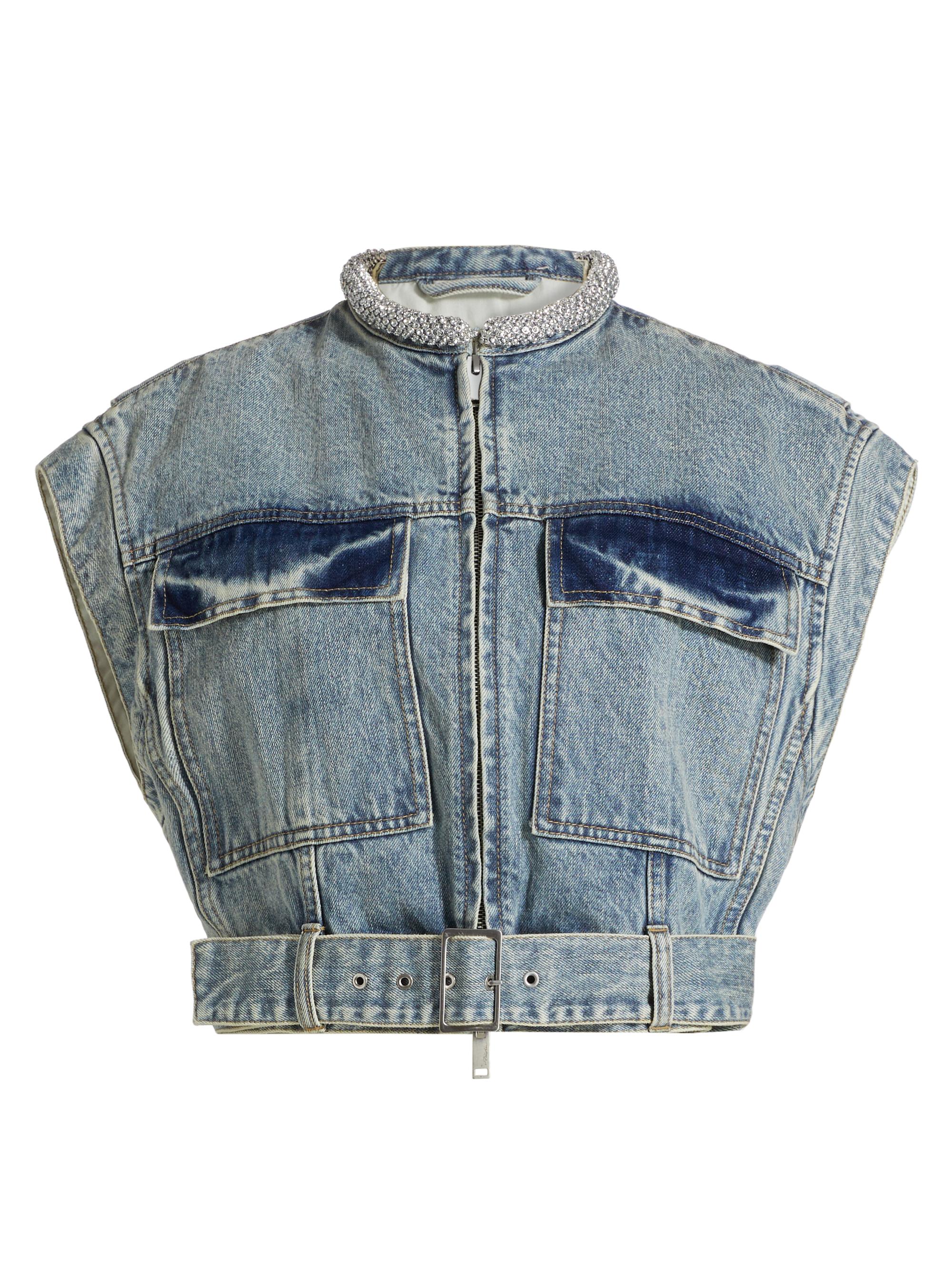 3.1 Phillip Lim Women's Denim Cropped Vest - Washed Indigo