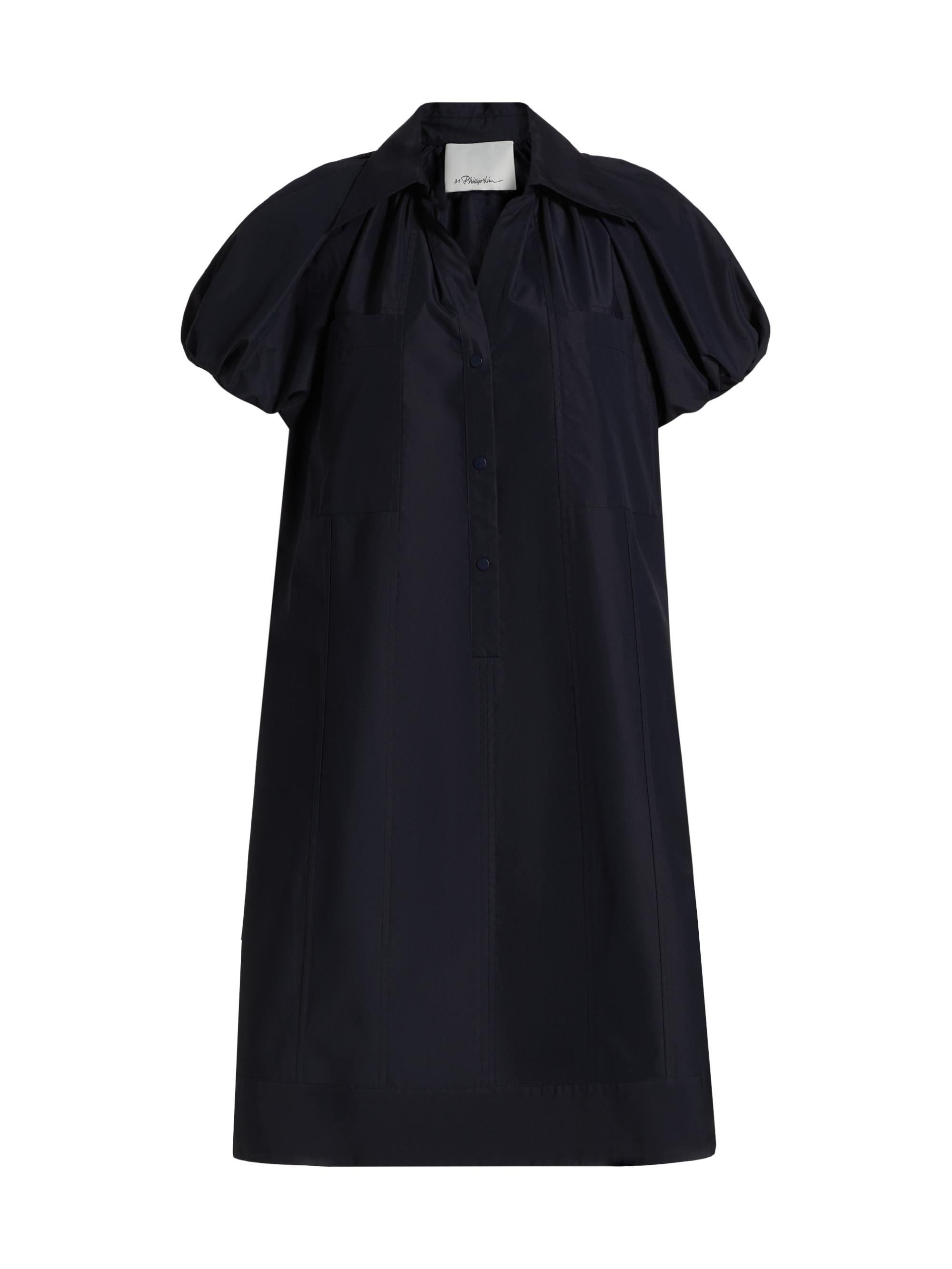 3.1 Phillip Lim Women's Satin Puff-Sleeve Mini Shirtdress - Midnight