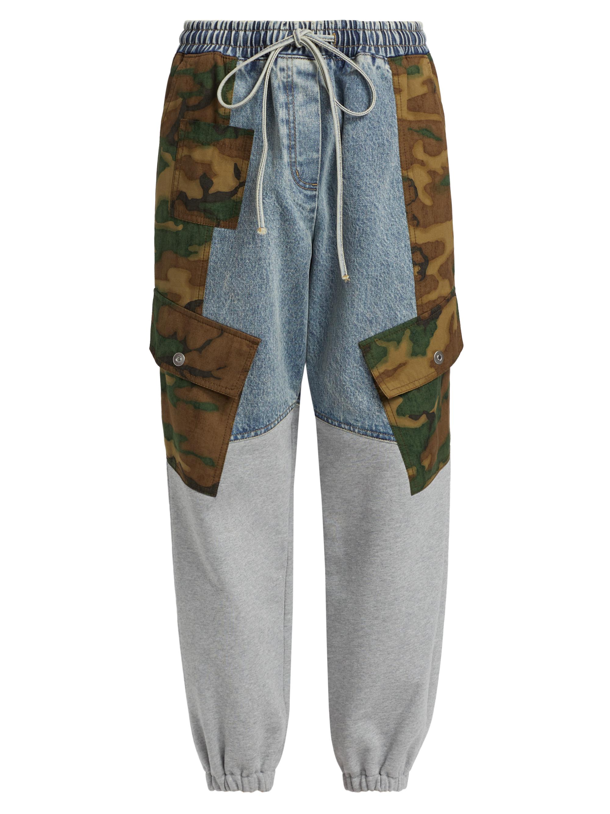 Denim Jogger Jeans With Camo Patch Phillip Lim Patchwork Camo