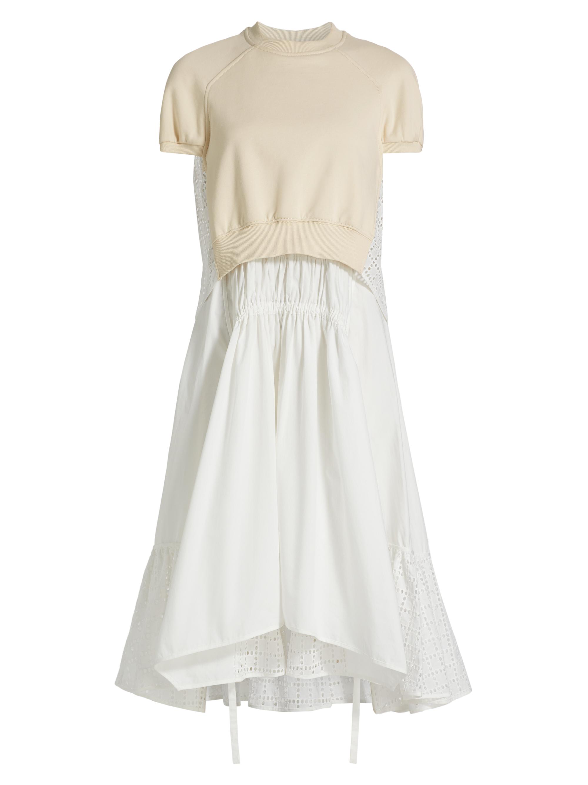 3.1 Phillip Lim French Terry Combo Brodiere Anglaise Dress | Saks