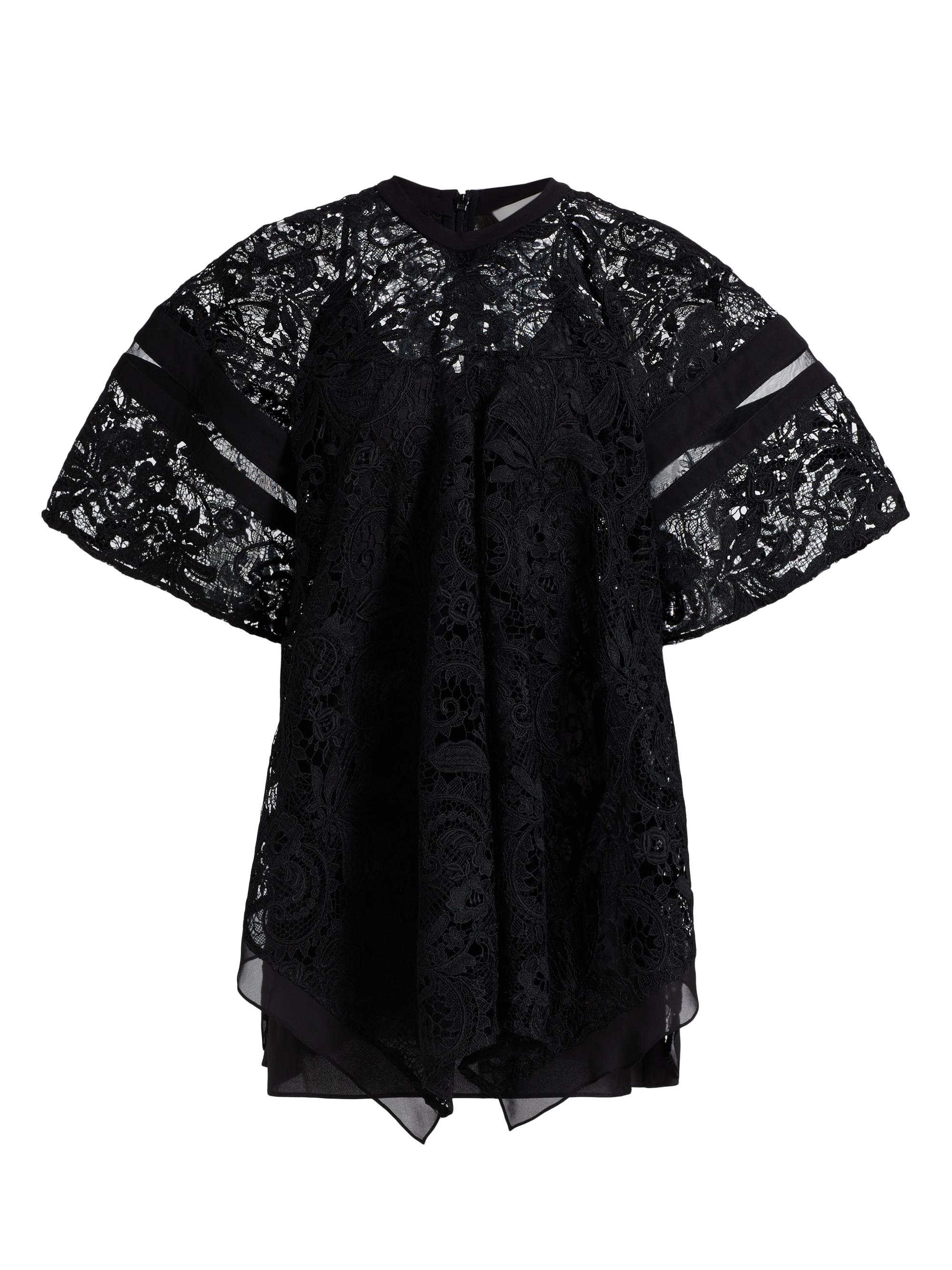 3.1 Phillip Lim Women's Embroidered Lace Blouson Top - Black Multi