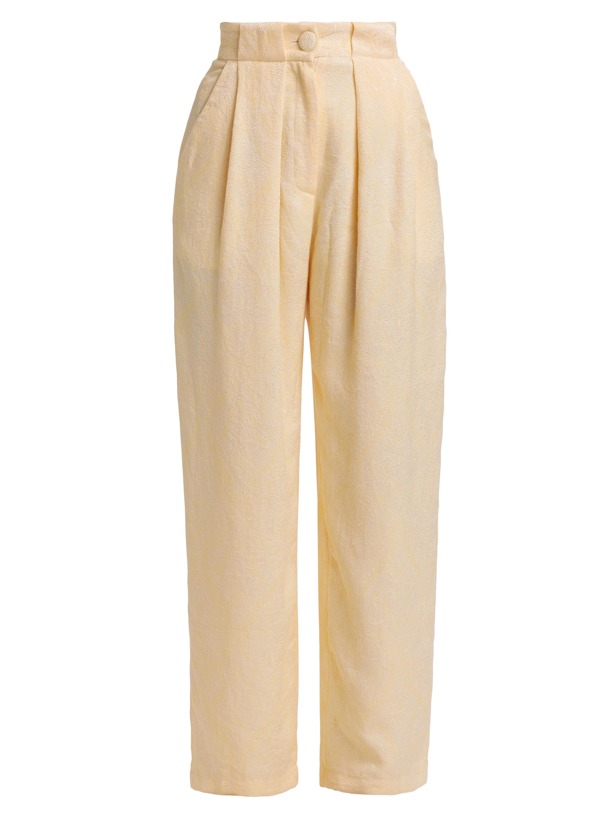 Sabina Musáyev Women's Cameron High-Rise Jacquard Pants - Pastel Yellow