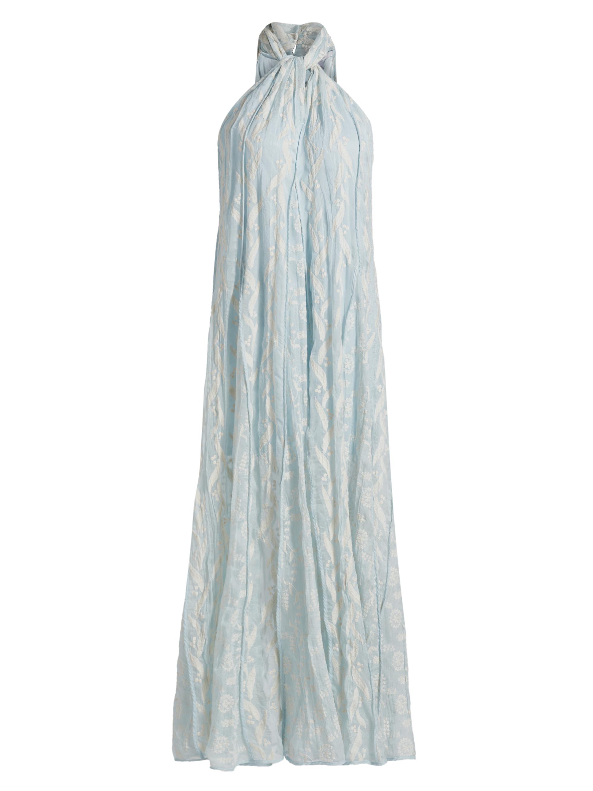 Sabina Musáyev Women's Luana Chiffon Embroidered Midi-Dress - Aqua