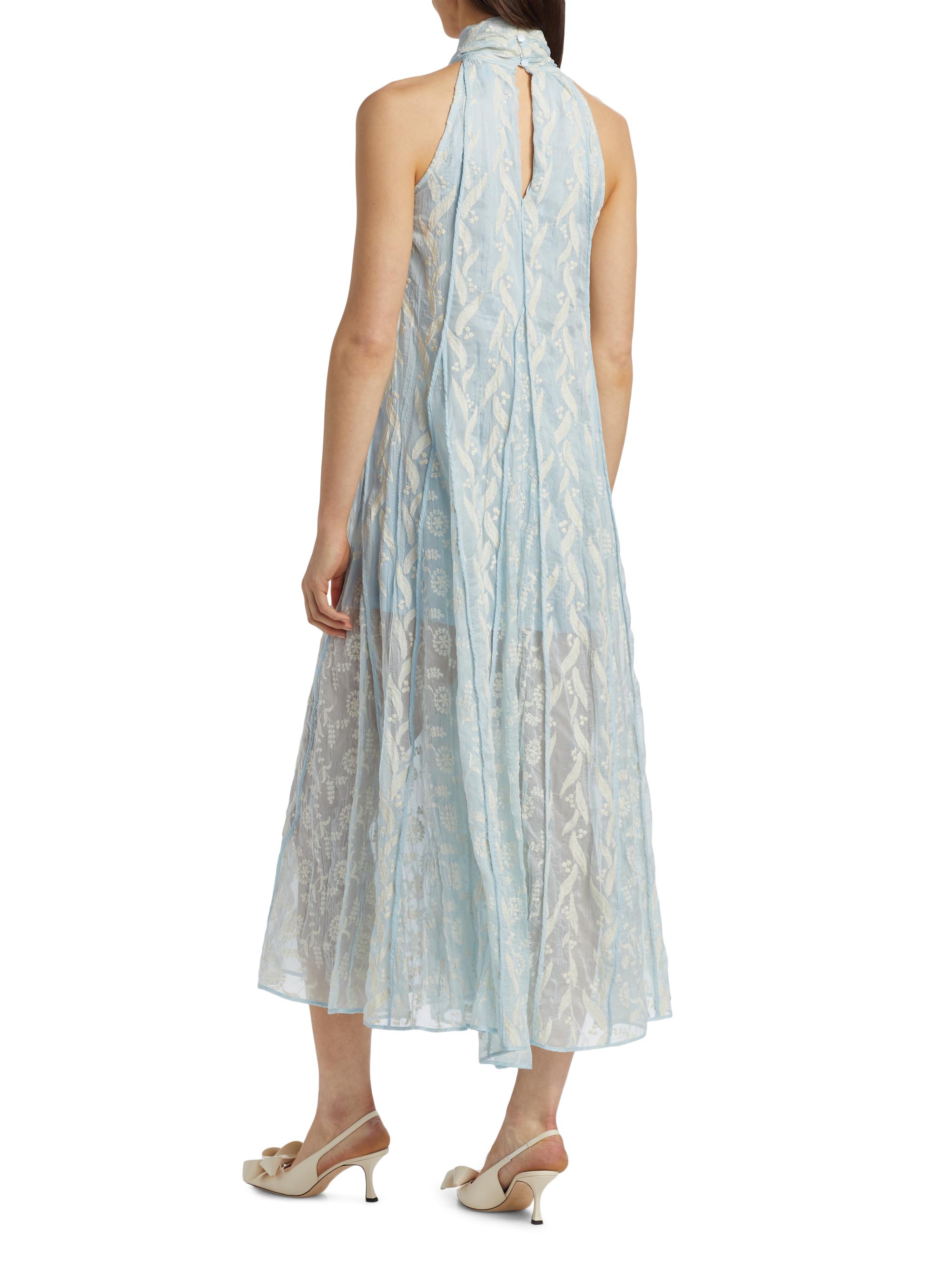 Sabina Musyev Luana Chiffon Embroidered Midi-Dress | Saks Fifth Avenue