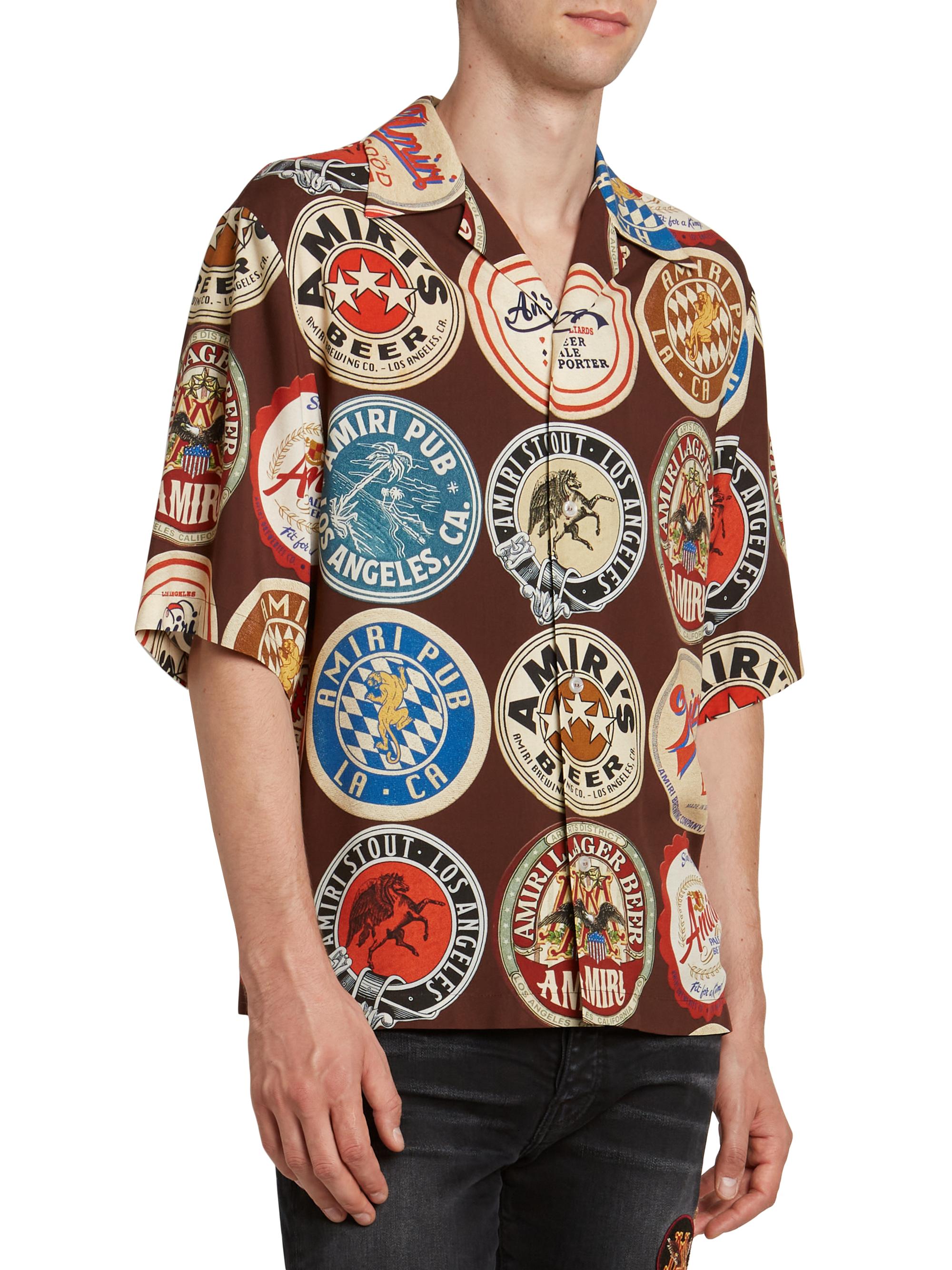 【5セット】AMIRI タグ 3連タグ レザー 紙 ボールチェーン Amiri Coasters Bowling Shirt | Saks Fifth Avenue