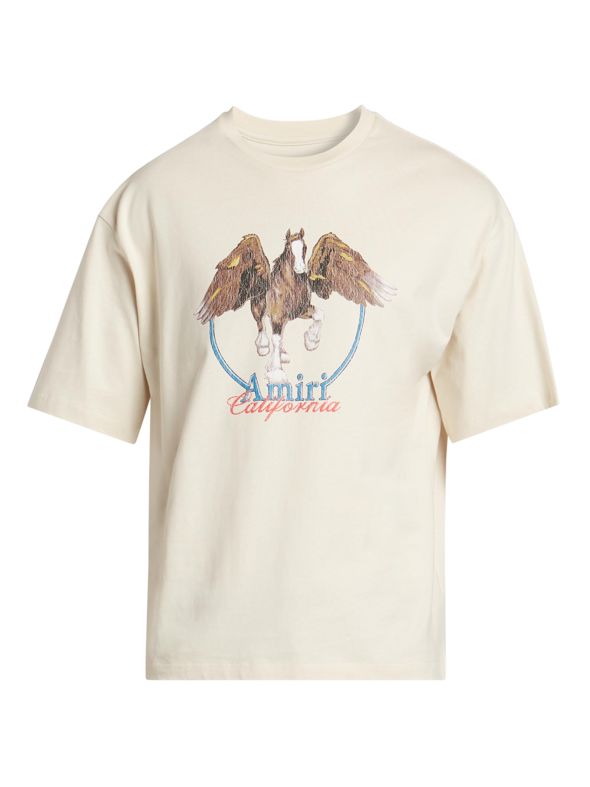 Amiri Men's Pegasus Washed Graphic T-Shirt - Alabaster