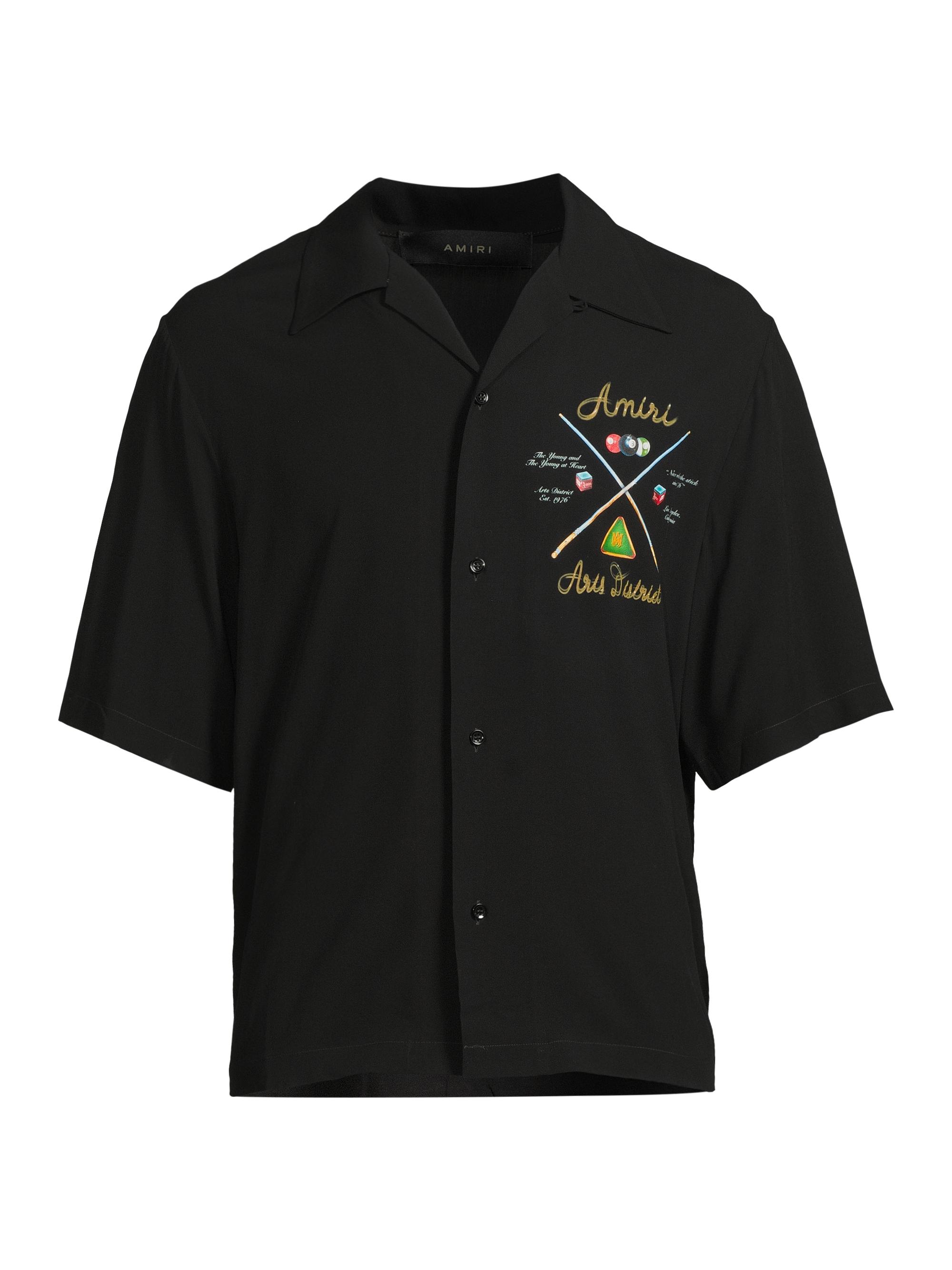 Amiri Men's Pool Cue Bowling Shirt - Black