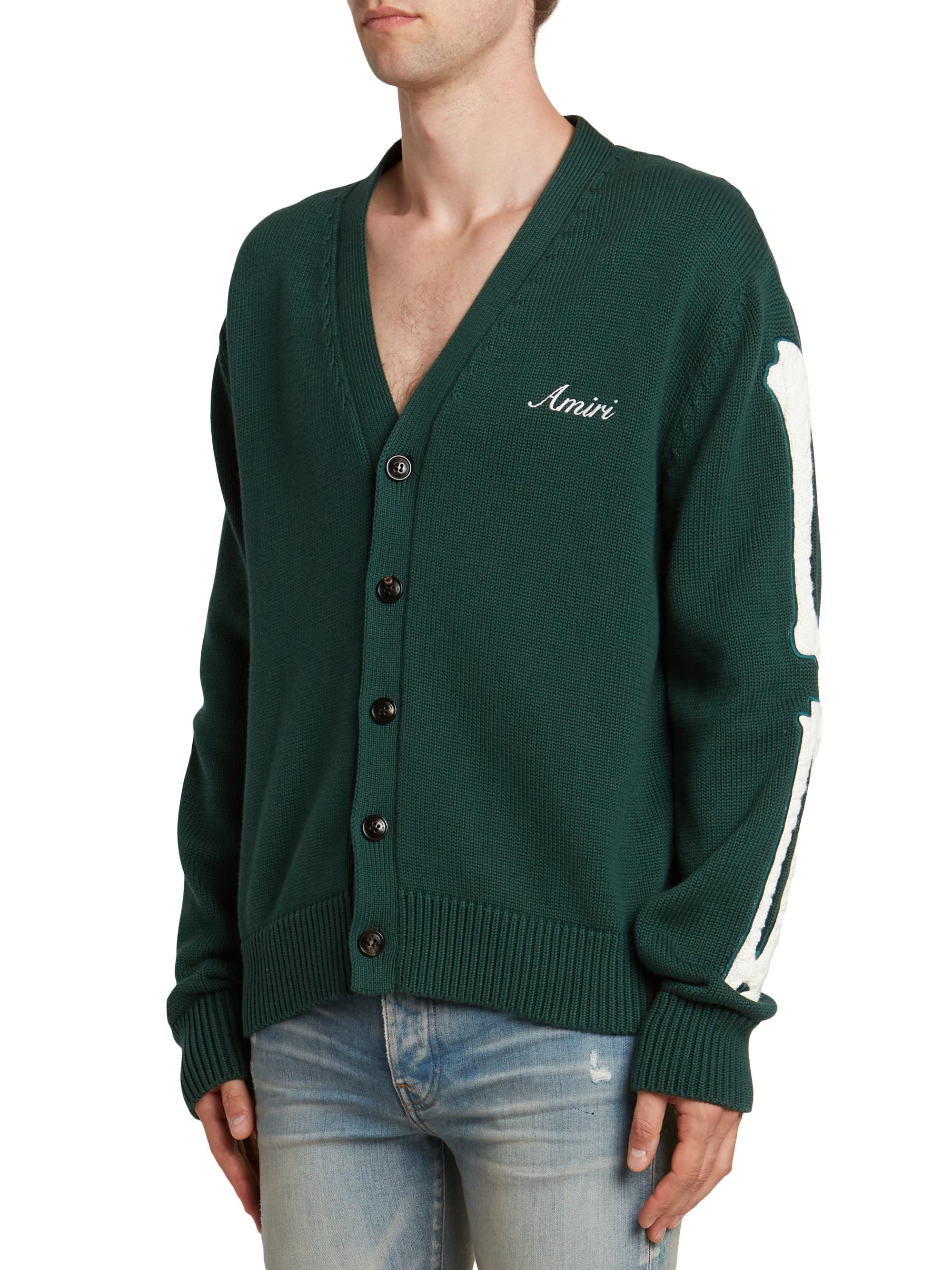 Amiri Bones Cotton V-Neck Cardigan | Saks Fifth Avenue