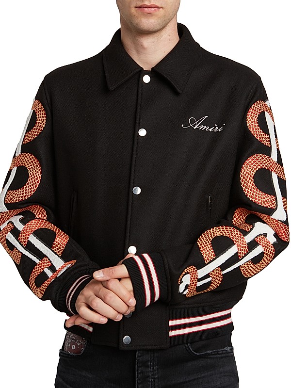Shop Amiri Bones Wool-Blend Varsity Jacket | Saks Fifth Avenue Shop Amiri Bones Wool-Blend Varsity Jacket | Saks Fifth Avenue