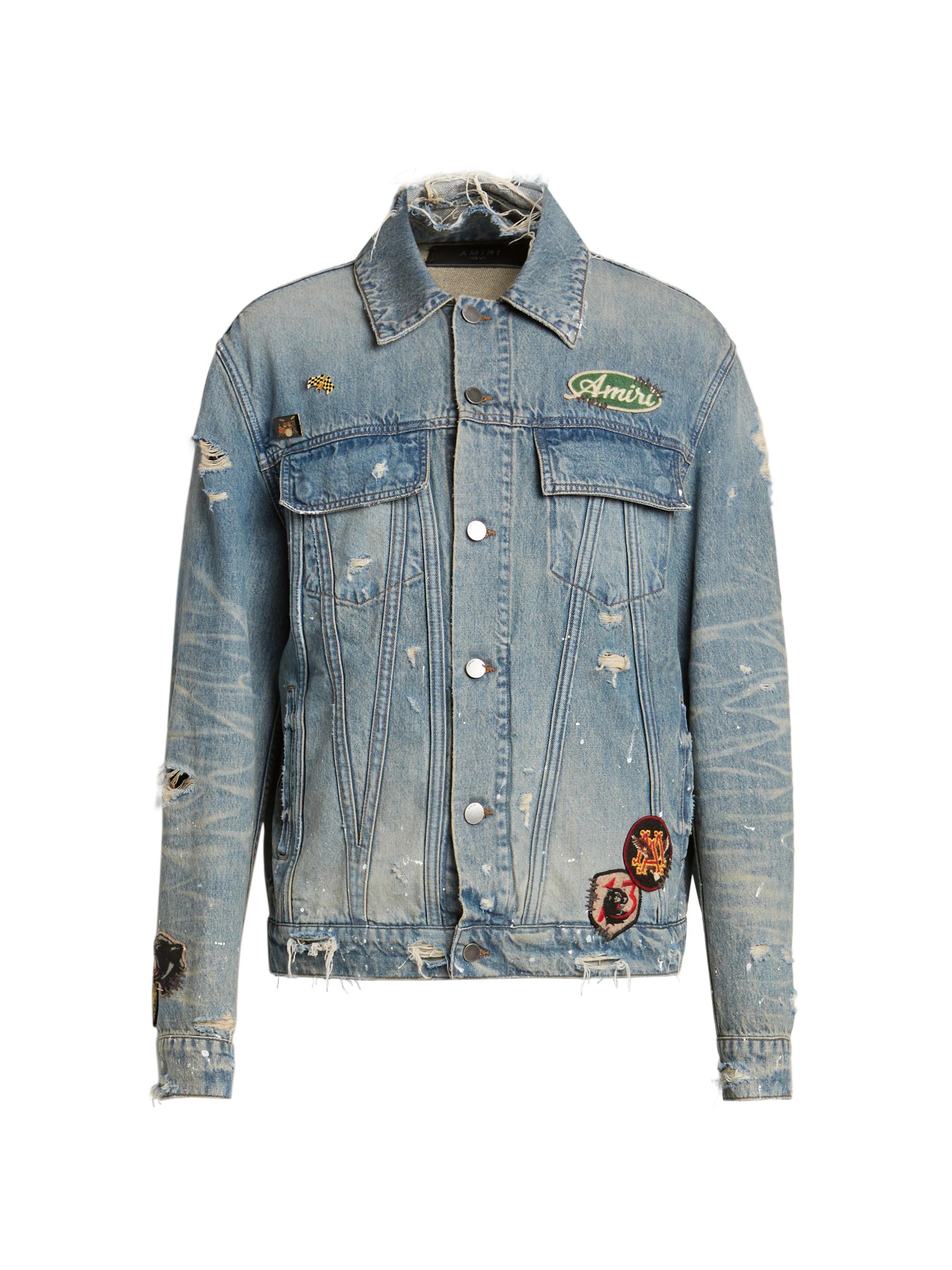 Amiri Men's Pegasus Denim Trucker Jacket - Antique Indigo