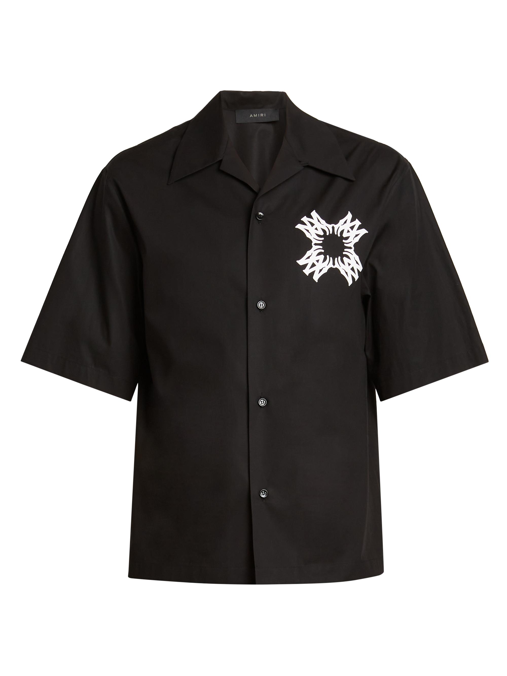 Amiri Arts District Camp Faux Leather Short-Sleeve Shirt | Saks
