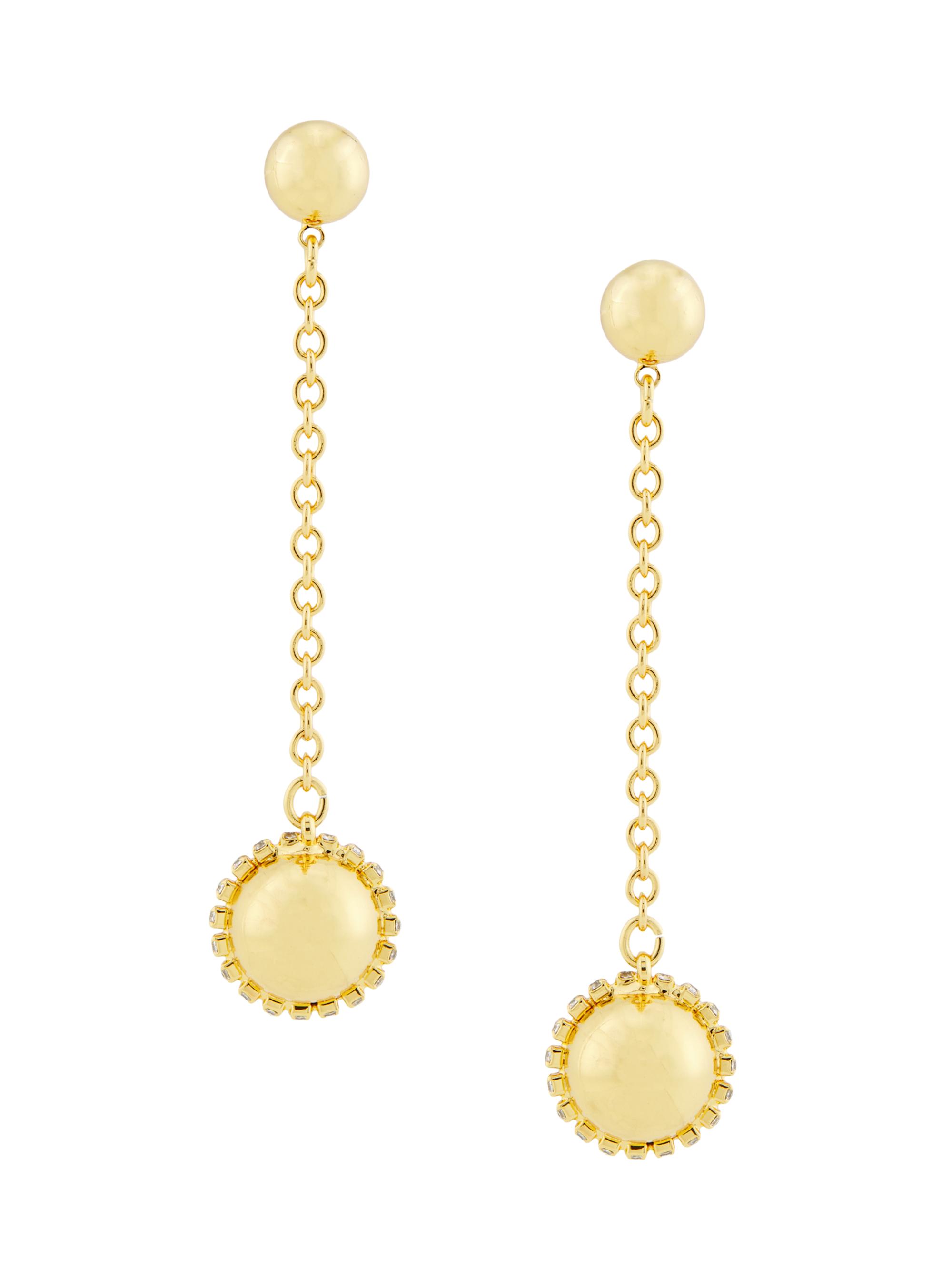 Kenneth Jay Lane Women's 18K-Gold-Plated & Glass Crystal Ball Chain Earrings - Gold Crystal