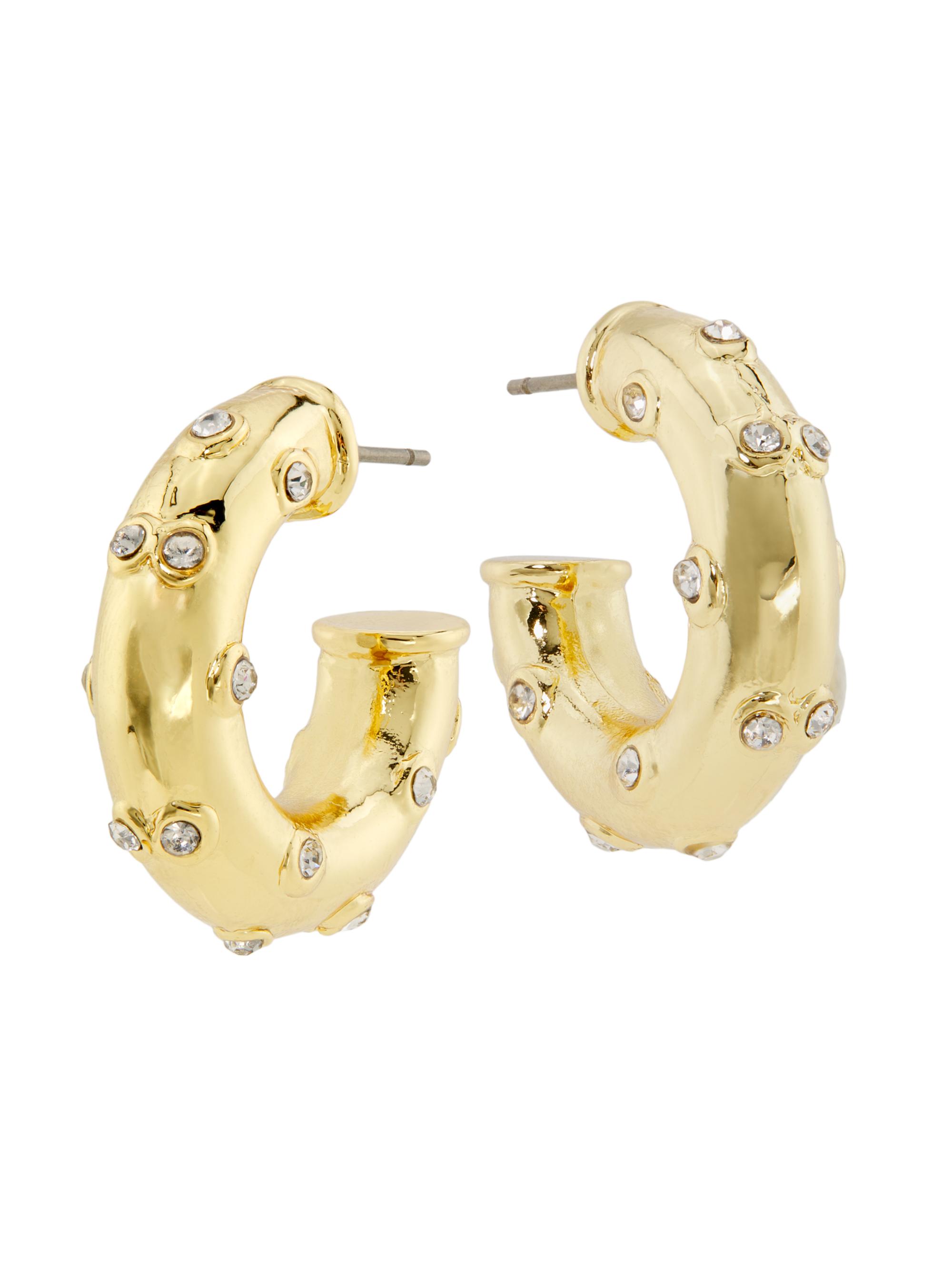 Kenneth Jay Lane Women's Goldtone & Glass Crystal Hoop Earrings - Gold Crystal