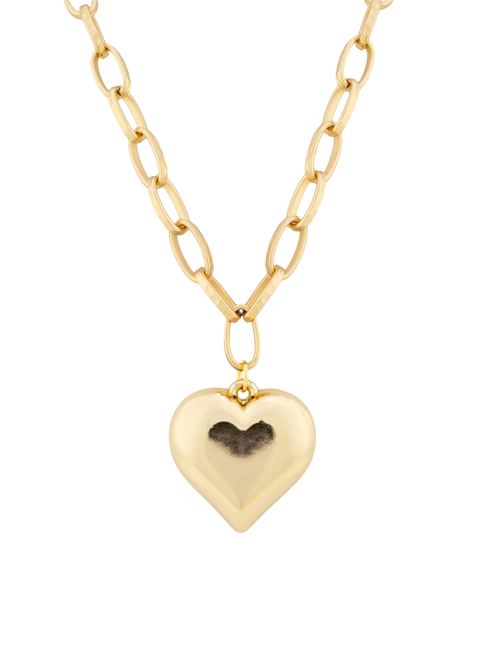 Kenneth Jay Lane Women's 22K-Gold-Plated Puffy Heart Pendant Necklace - Gold