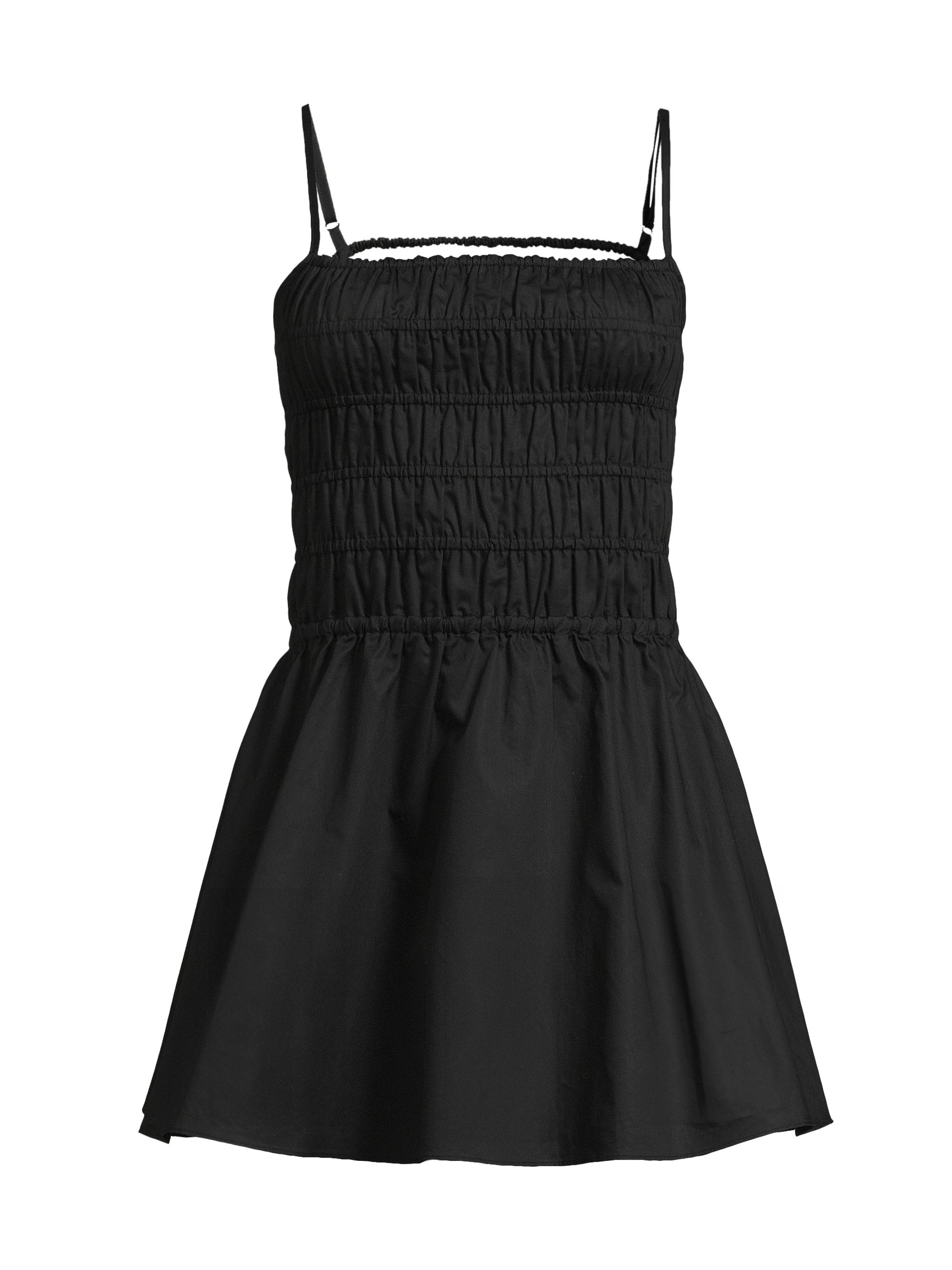 Solid & Striped Women's Delta Ruched Fit & Flare Minidress - Noir