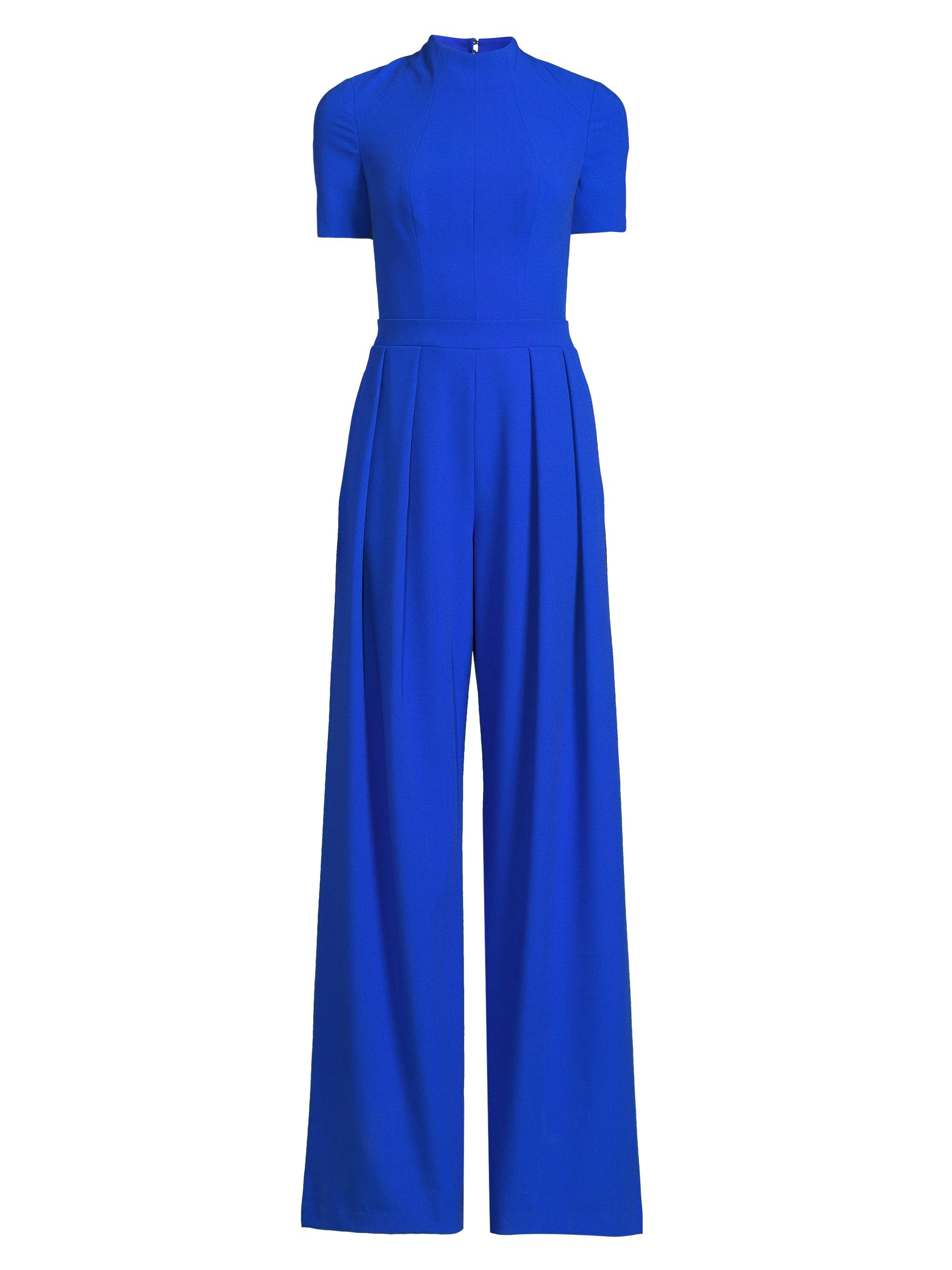 Black Halo Women's Mayra Pleated Wide-Leg Jumpsuit - Vibrant Blue