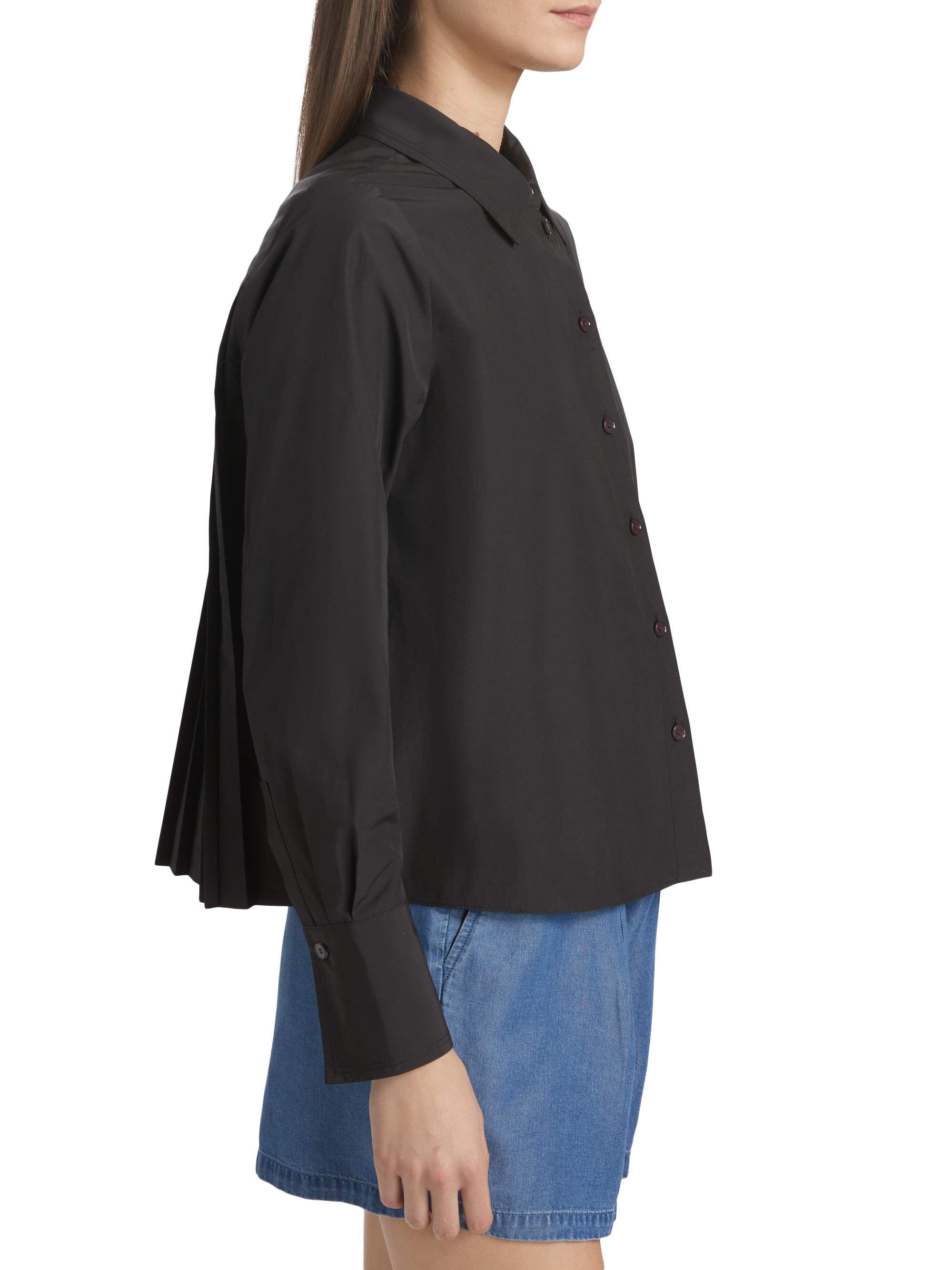 Derek Lam 10 Crosby Women's Cotton-Blend Button-Front Top - Black | Thumbnail 4