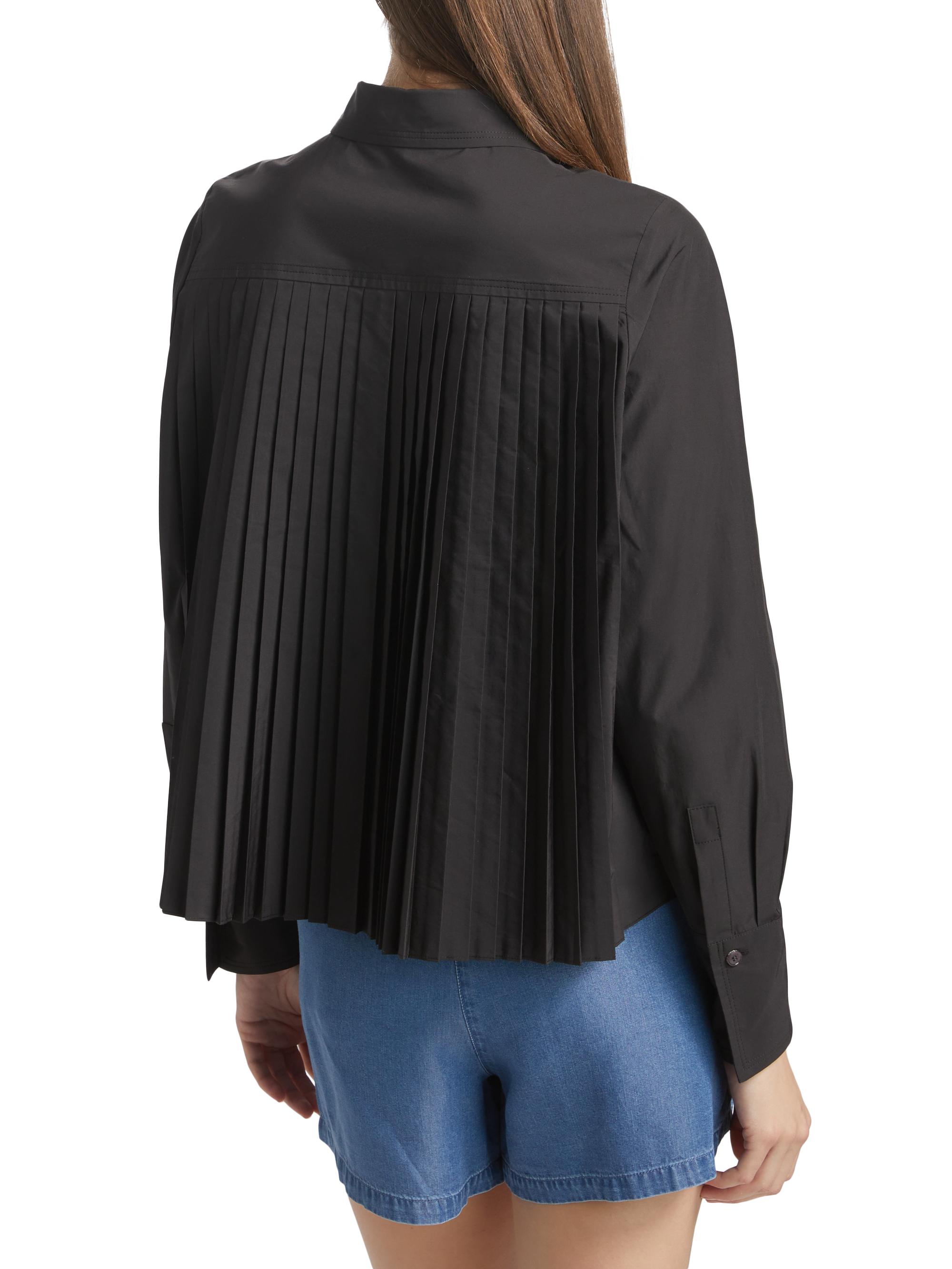 Derek Lam 10 Crosby Women's Cotton-Blend Button-Front Top - Black | Thumbnail 5