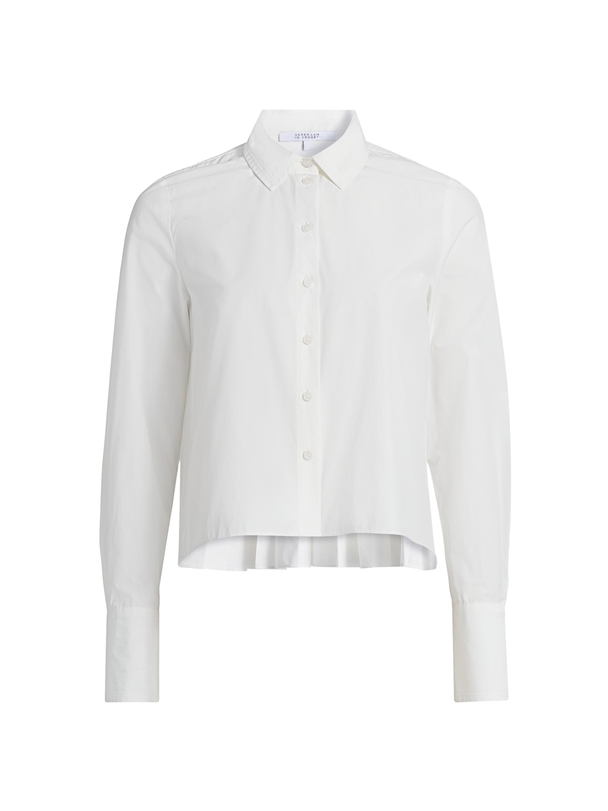 Derek Lam 10 Crosby Women's Cotton-Blend Button-Front Top - Soft White