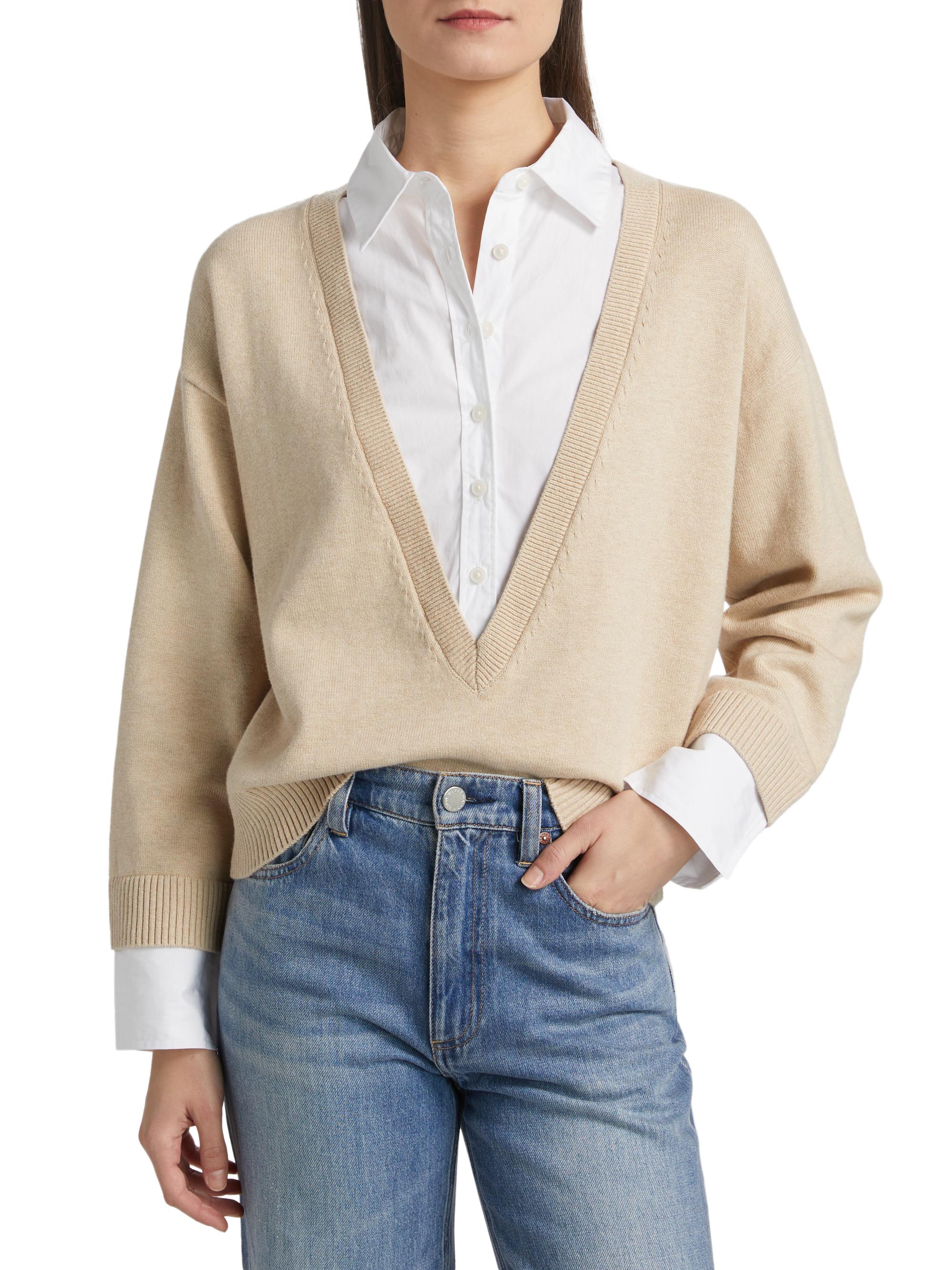Derek Lam 10 Crosby Rida Mixed Media Sweater | Saks Fifth Avenue