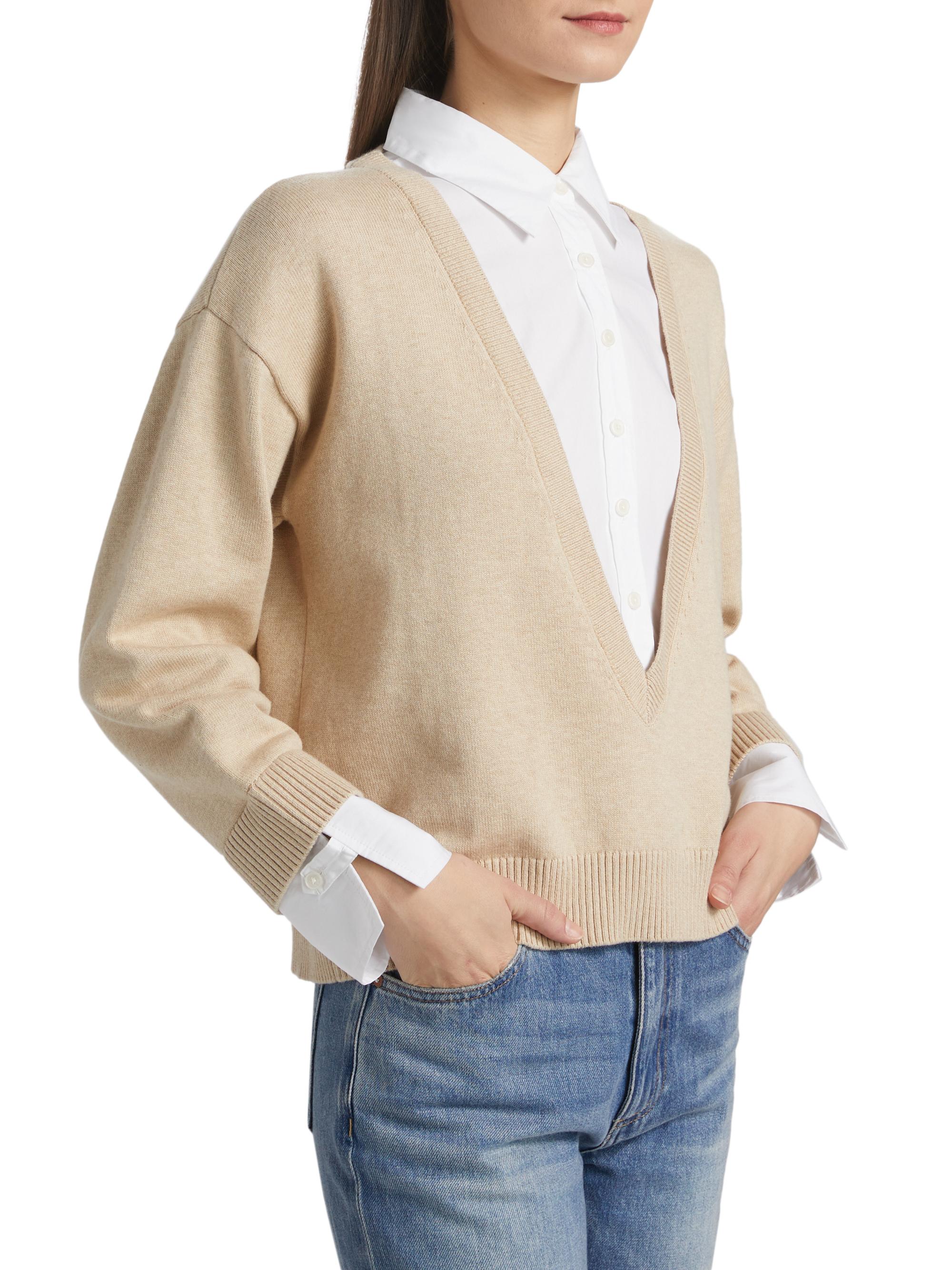 Derek Lam 10 Crosby Rida Mixed Media Sweater | Saks Fifth Avenue
