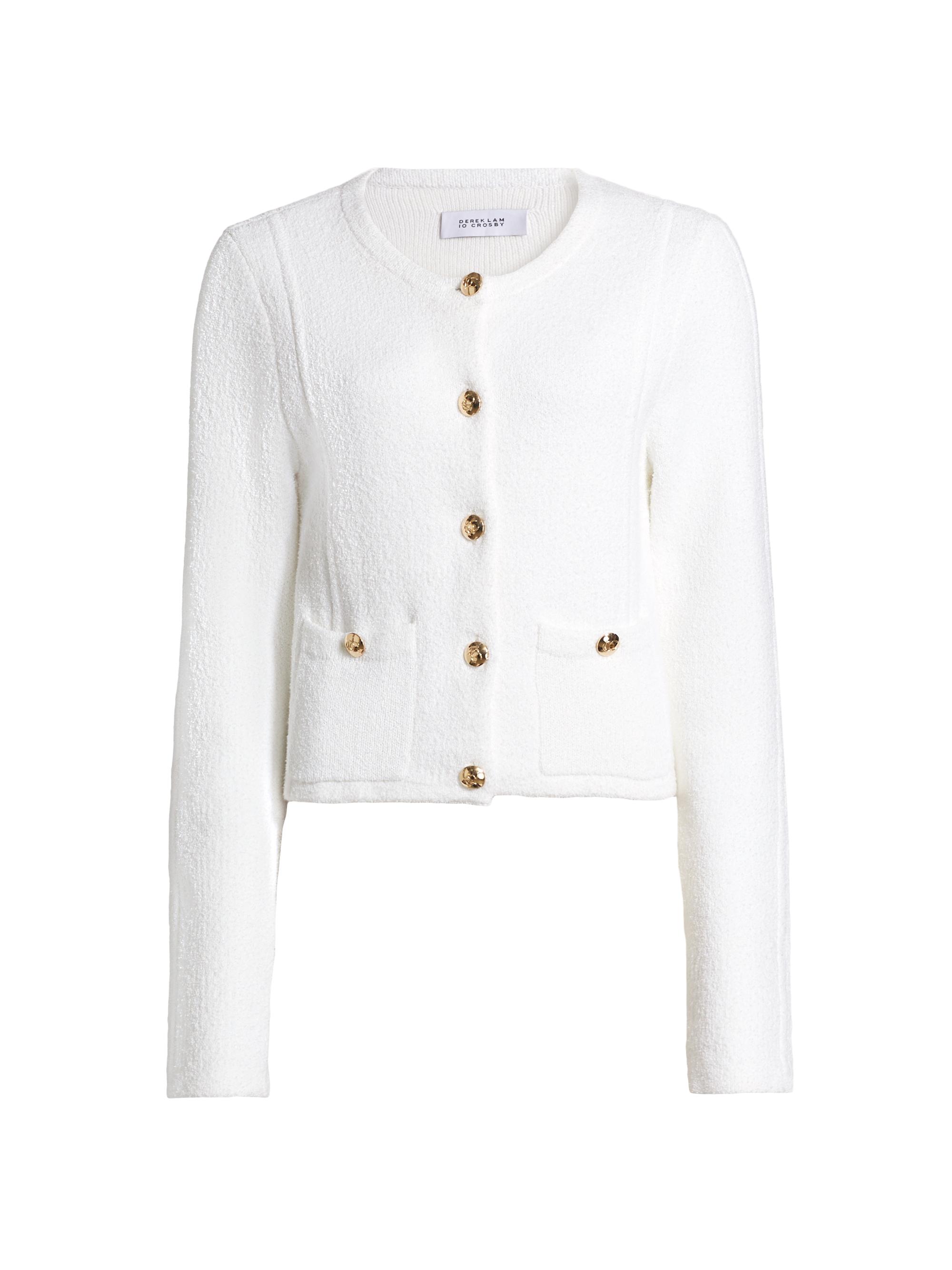 Derek Lam 10 Crosby Juliette Mixed-Button Cropped Jacket | Saks