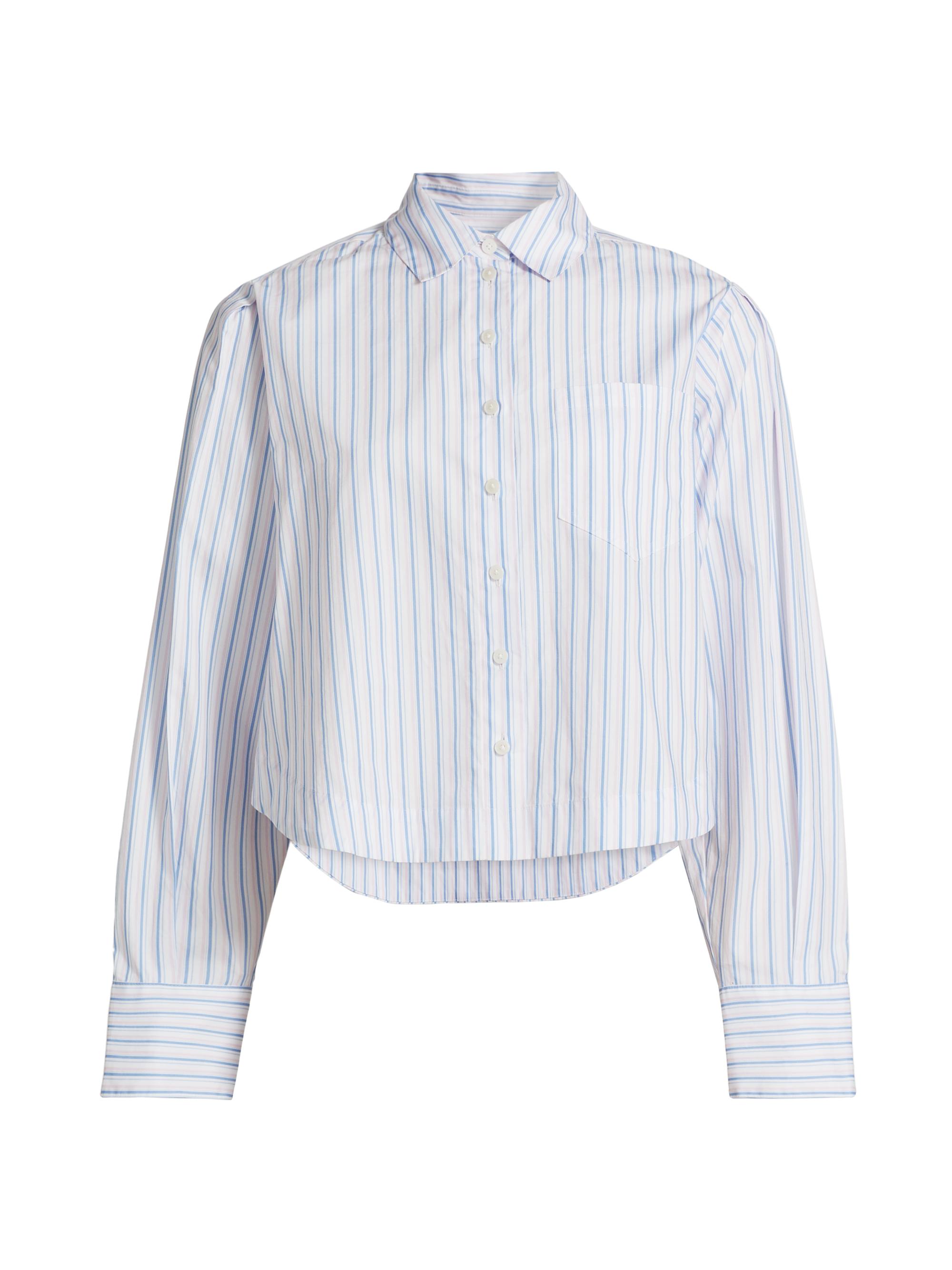 Derek Lam 10 Crosby Women's Estrella Striped Cotton Shirt - Blue Multi