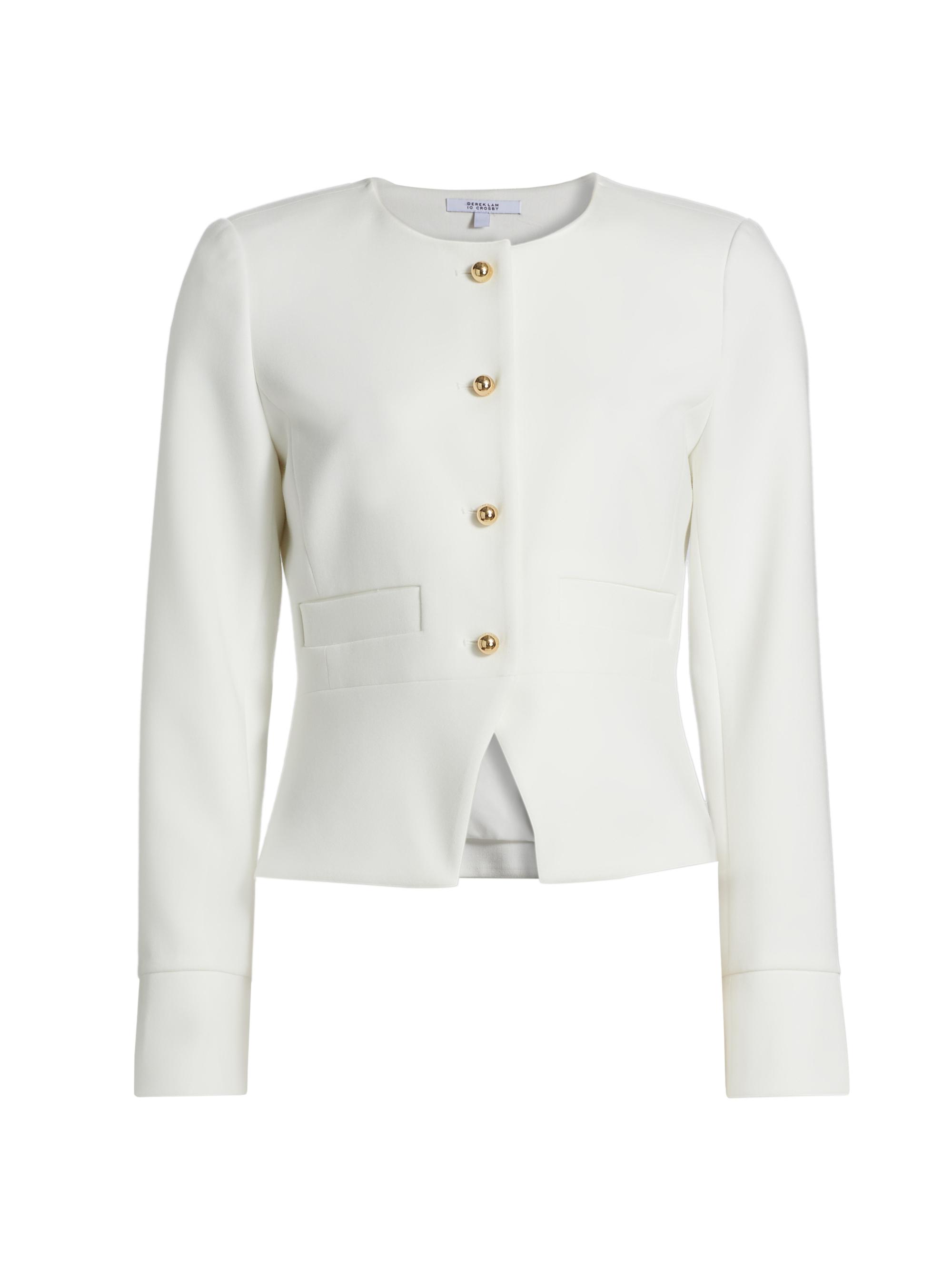 Derek Lam 10 Crosby Juliette Mixed-Button Cropped Jacket | Saks
