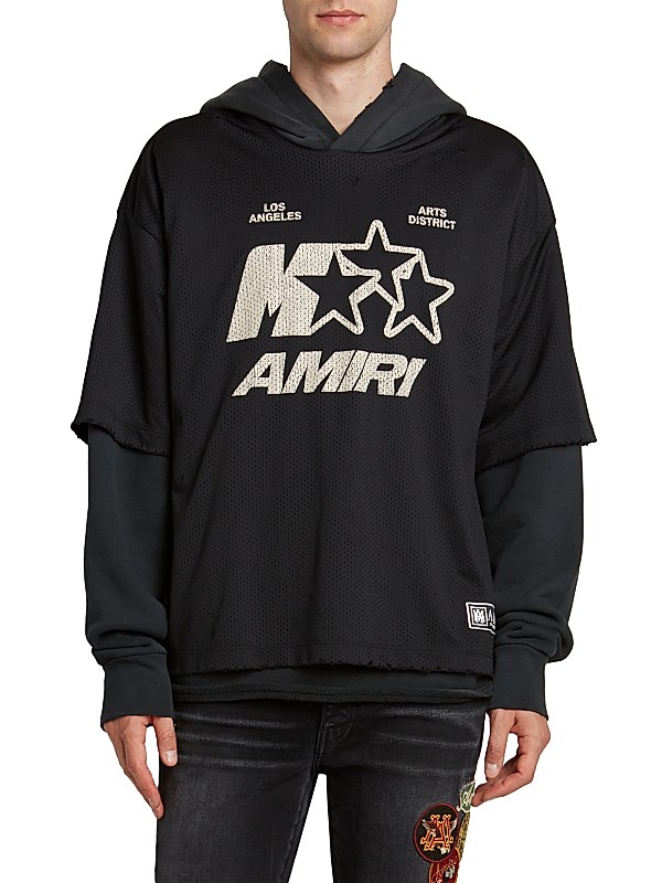 Shop Amiri Star Mesh Layered Hoodie | Saks Fifth Avenue Shop Amiri Star Mesh Layered Hoodie | Saks Fifth Avenue