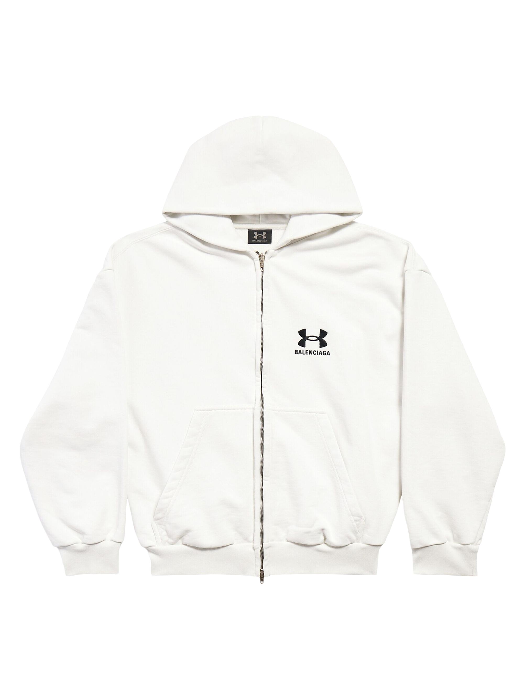 Balenciaga Women's Under Armour Zip-Up Hoodie Regular Fit - White Black