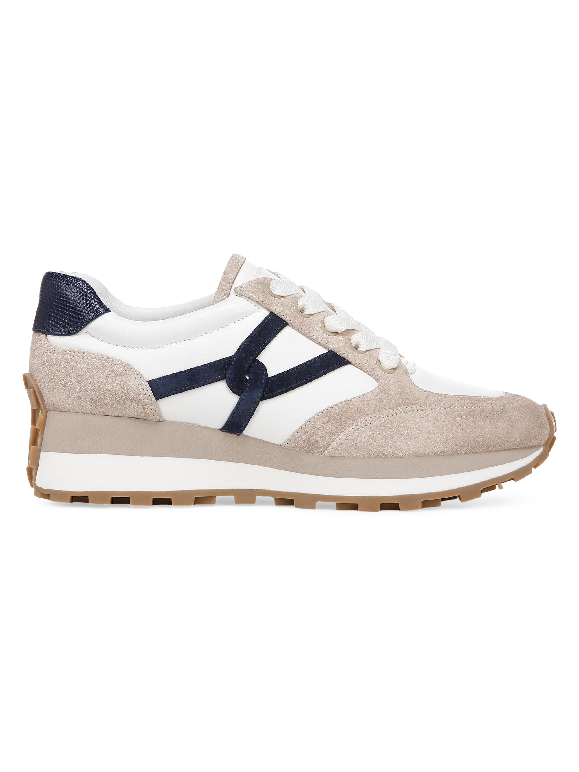 Veronica Beard Women's Valentina Leather & Suede Sneakers - Ecru Indigo
