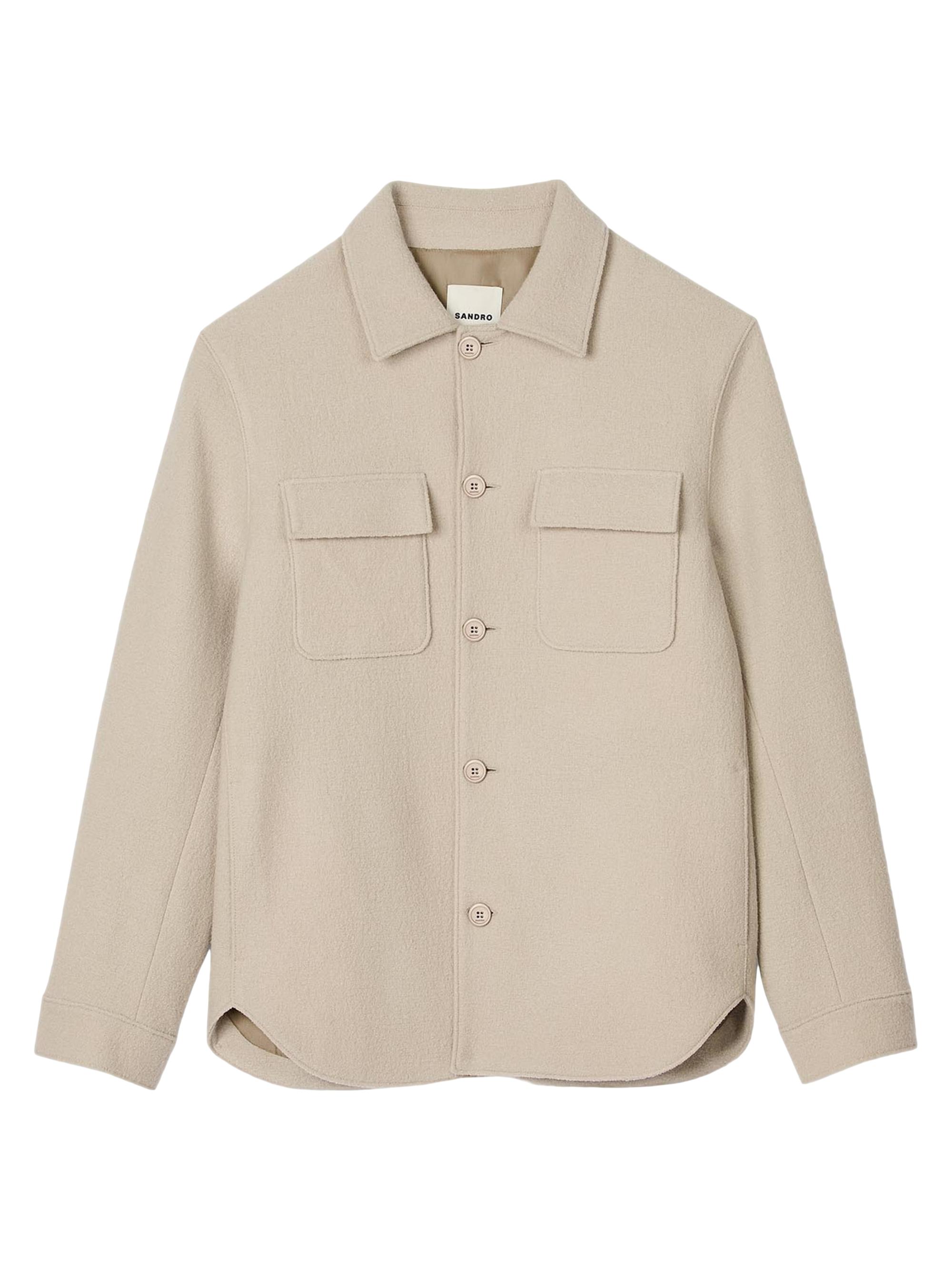 Sandro Men's Button-Up Overshirt - Beige