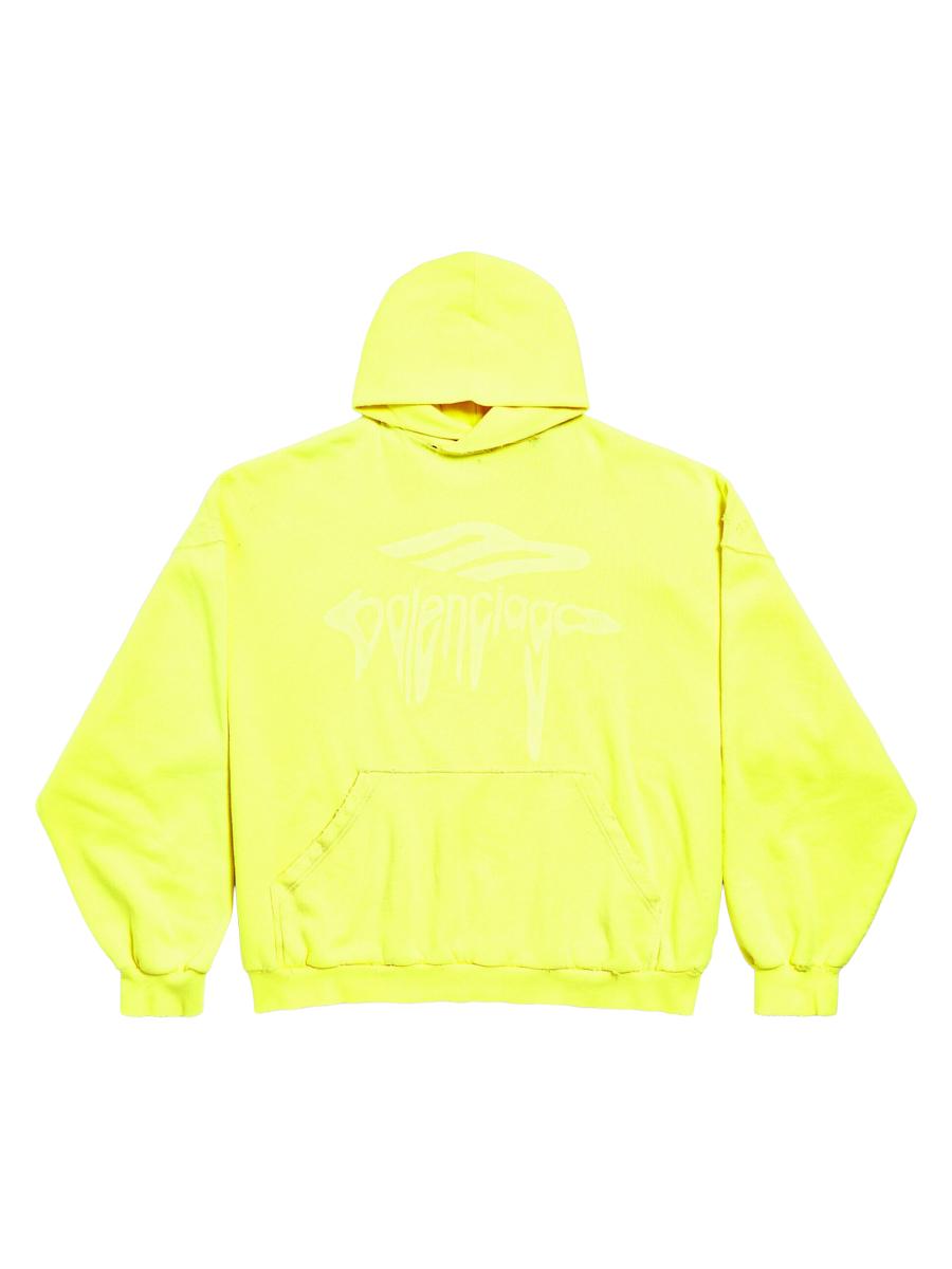【BALENCIAGA】イエロー 3B Liquified フーディ Yellow 3B Liquified Hoodie by Balenciaga on Sale
