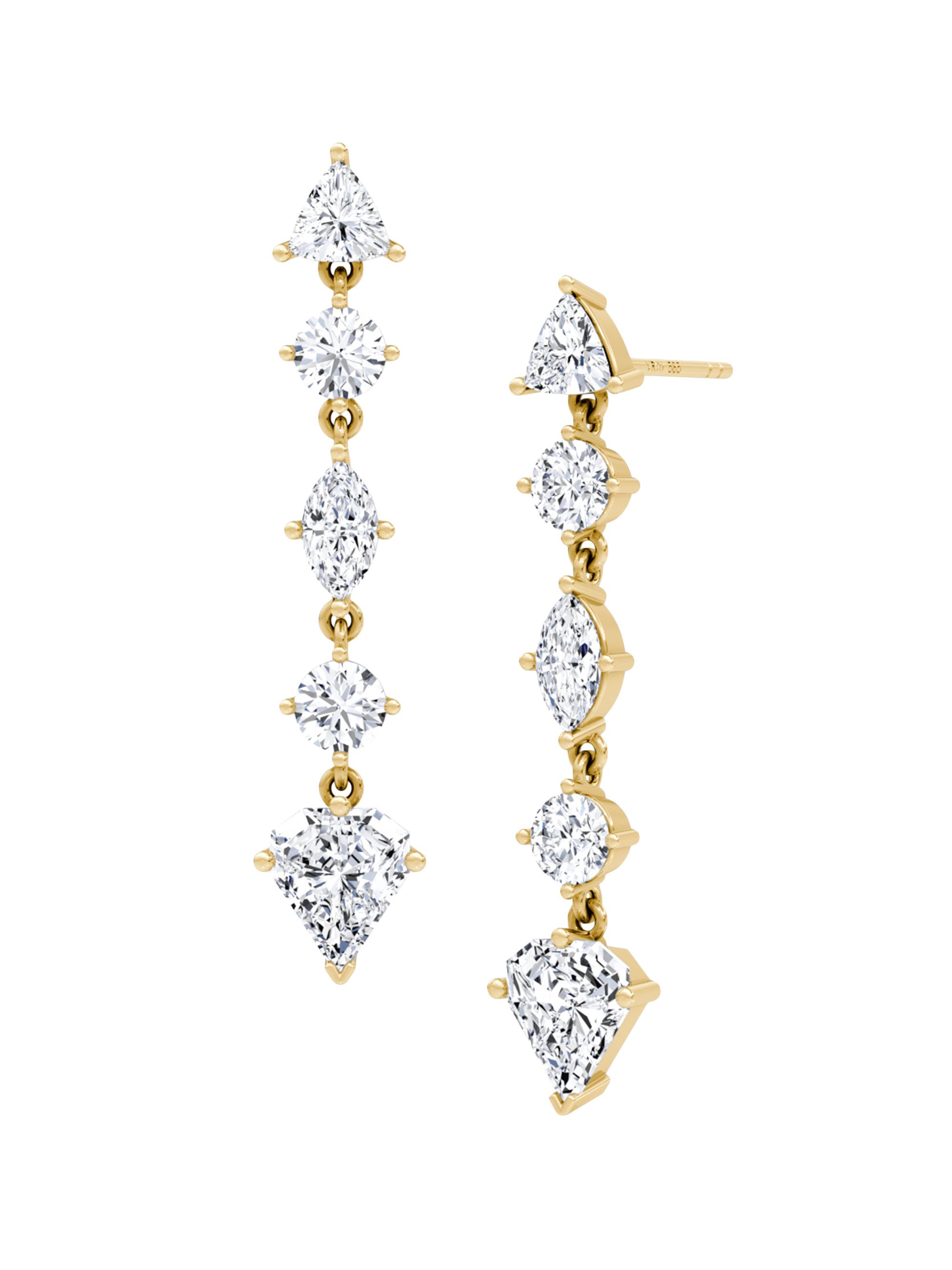 VRAI Women's Shield 14K Yellow Gold & 3.50 TCW Lab-Grown Diamond Drop Earrings - Yellow Gold