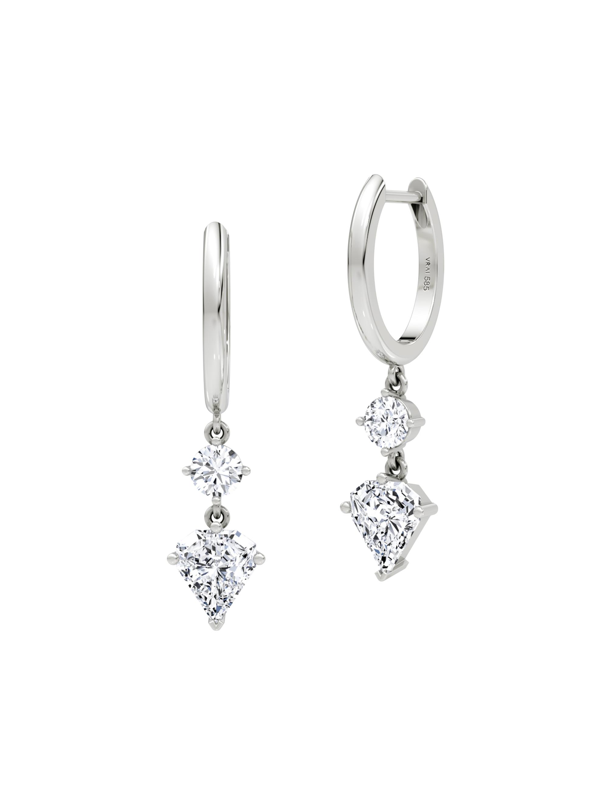 VRAI Women's Shield 14K Yellow Gold & 2.00 TCW Lab-Grown Diamond Drop Earrings - White Gold