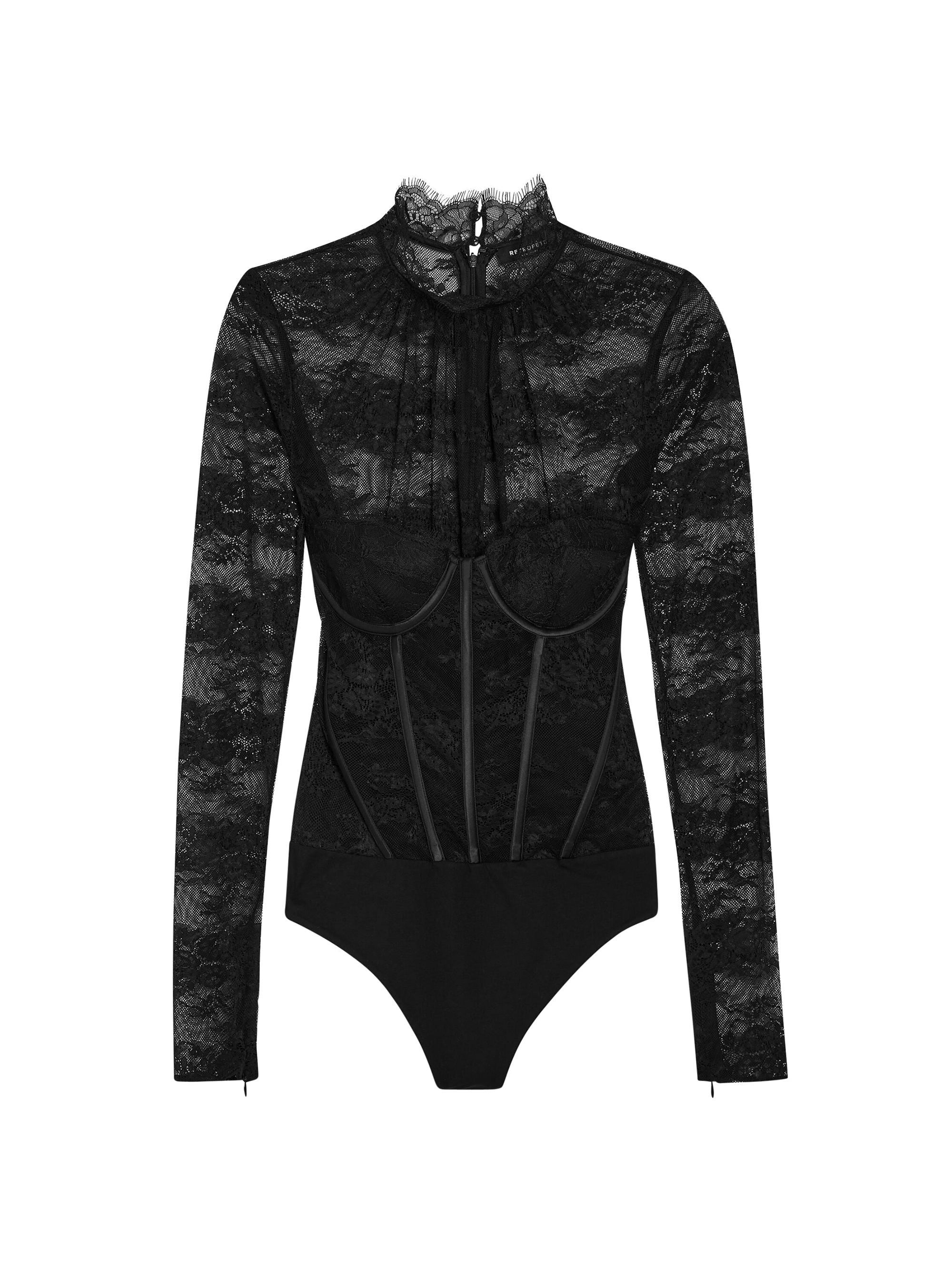 Retrofête Women's Valentina Lace Bodysuit - Black