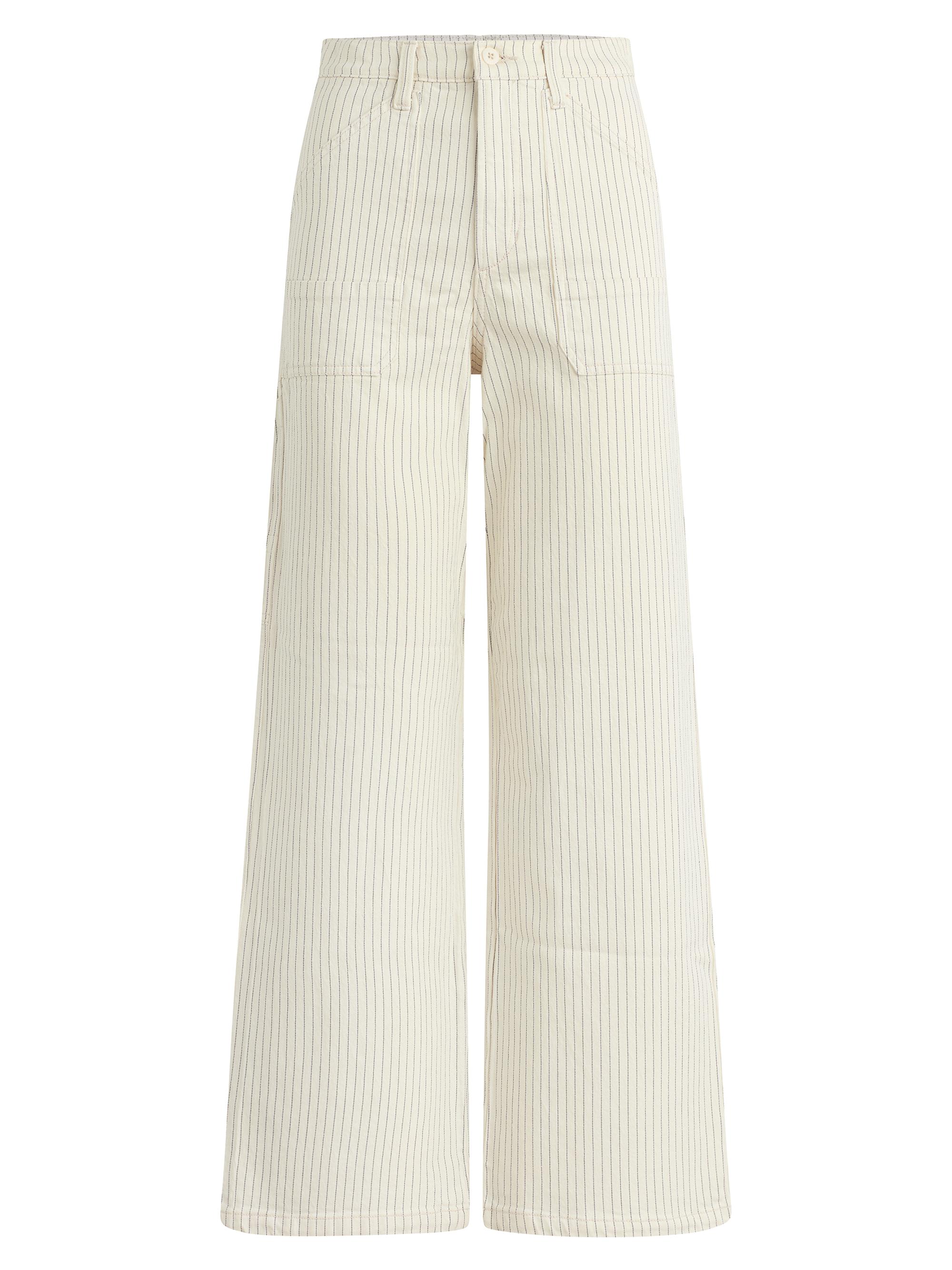 Favorite Daughter Women's The Mischa Striped Cotton Utility Pants - Newport