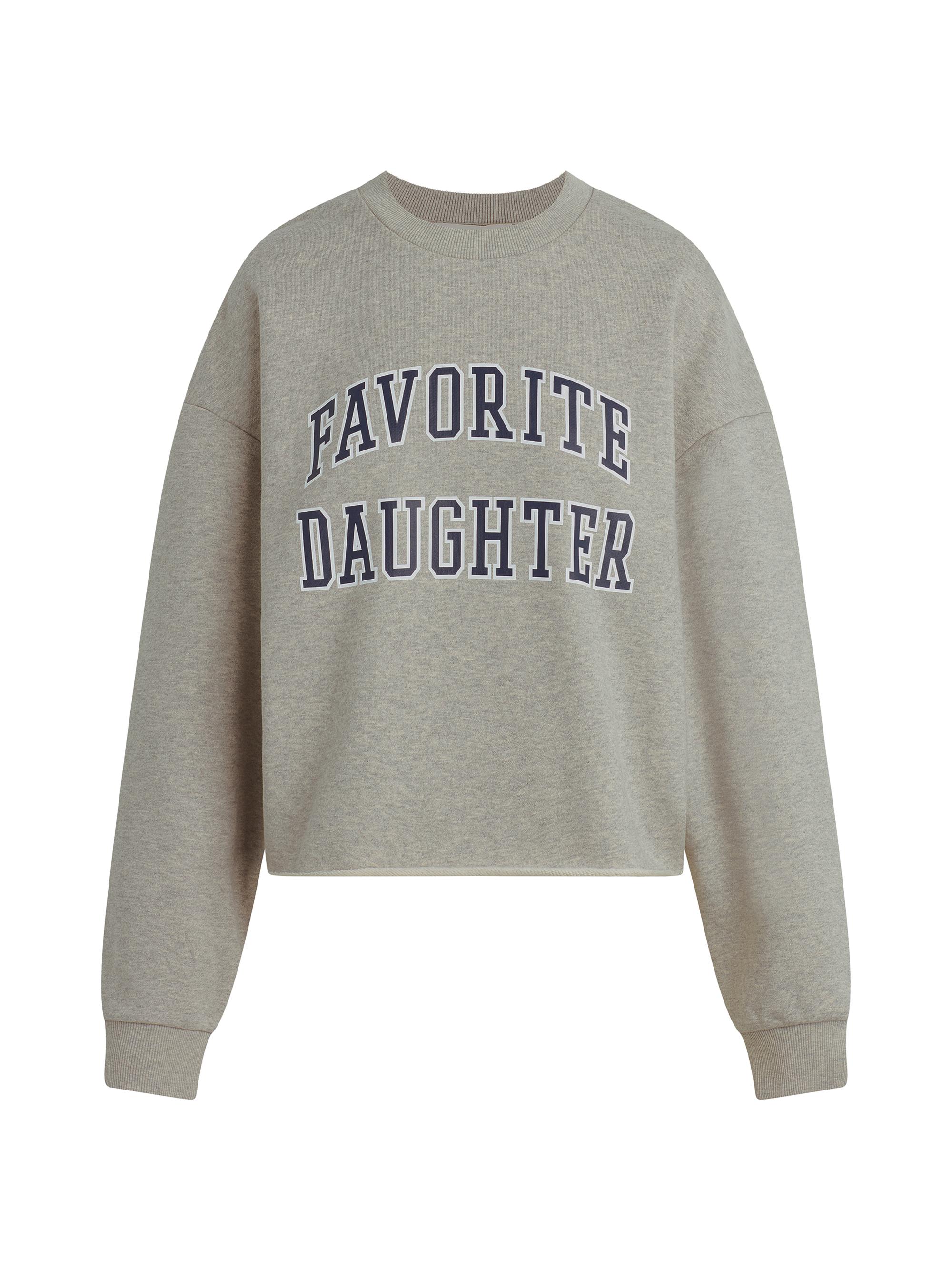 Favorite Daughter Women's Cropped Collegiate Sweatshirt - Heather Grey