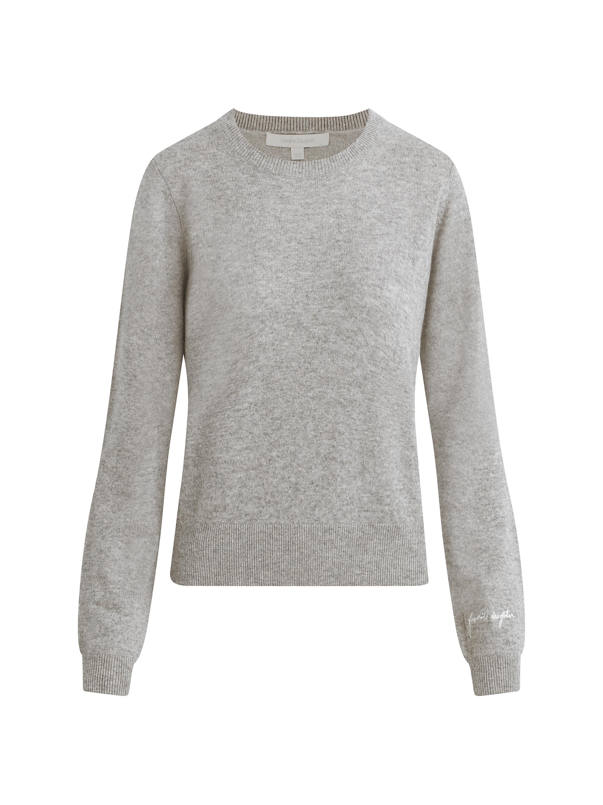 Favorite Daughter Women's The Favorite Cashmere Crewneck Sweater - Heather Grey