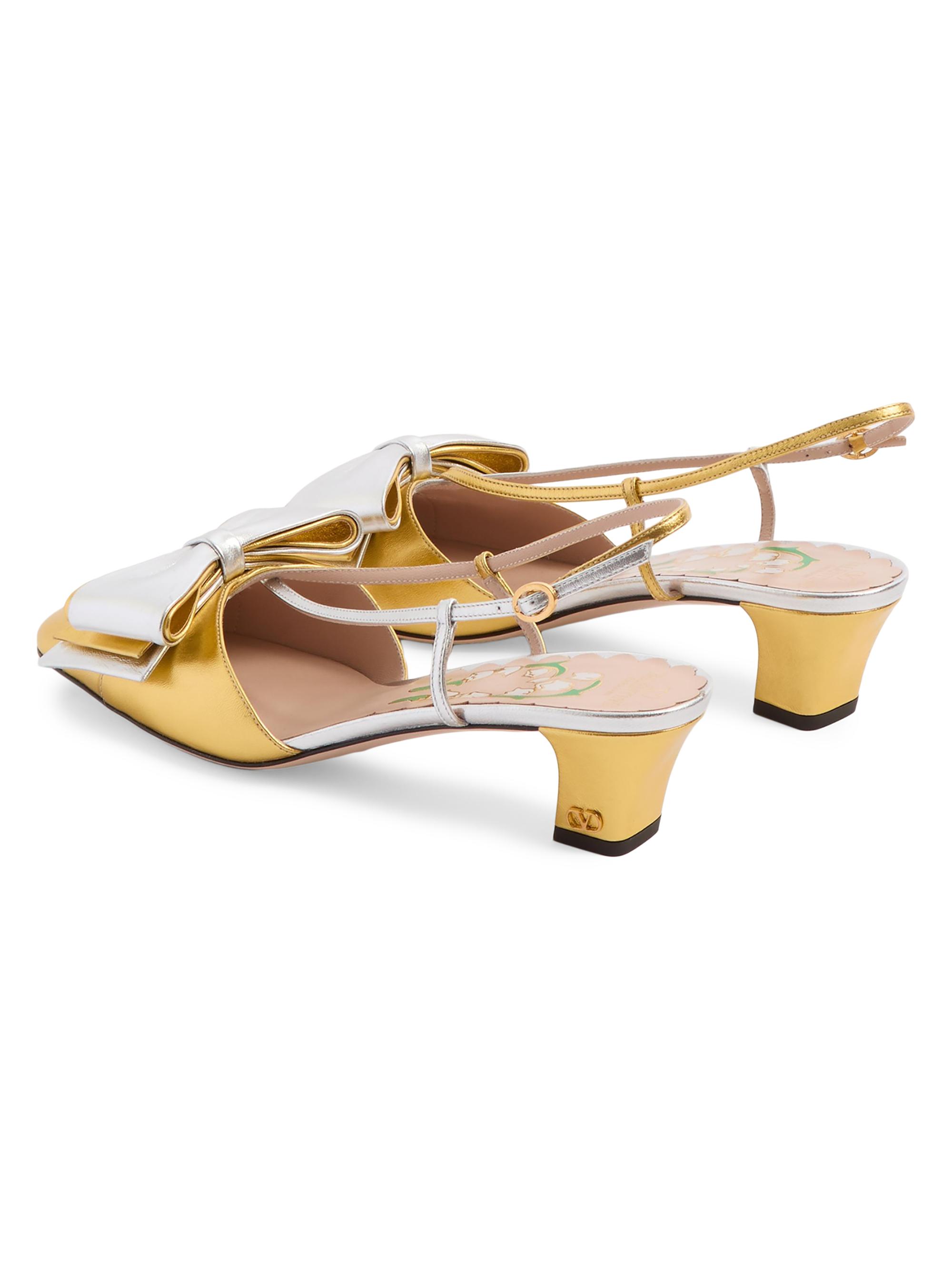 Valentino Garavani Bowow Laminated Nappa 45MM Slingback Pumps