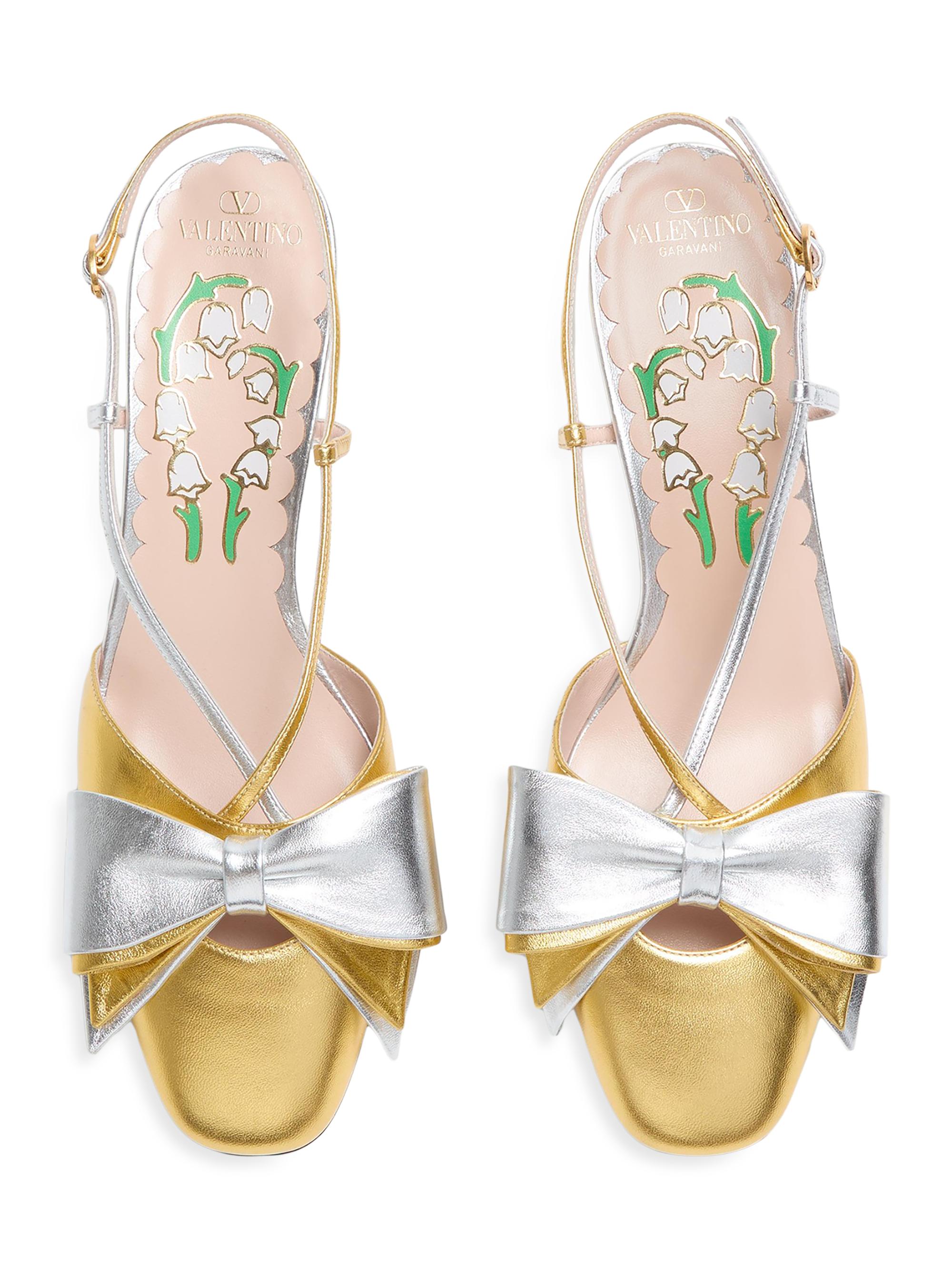 Valentino Garavani Bowow Laminated Nappa 45MM Slingback Pumps