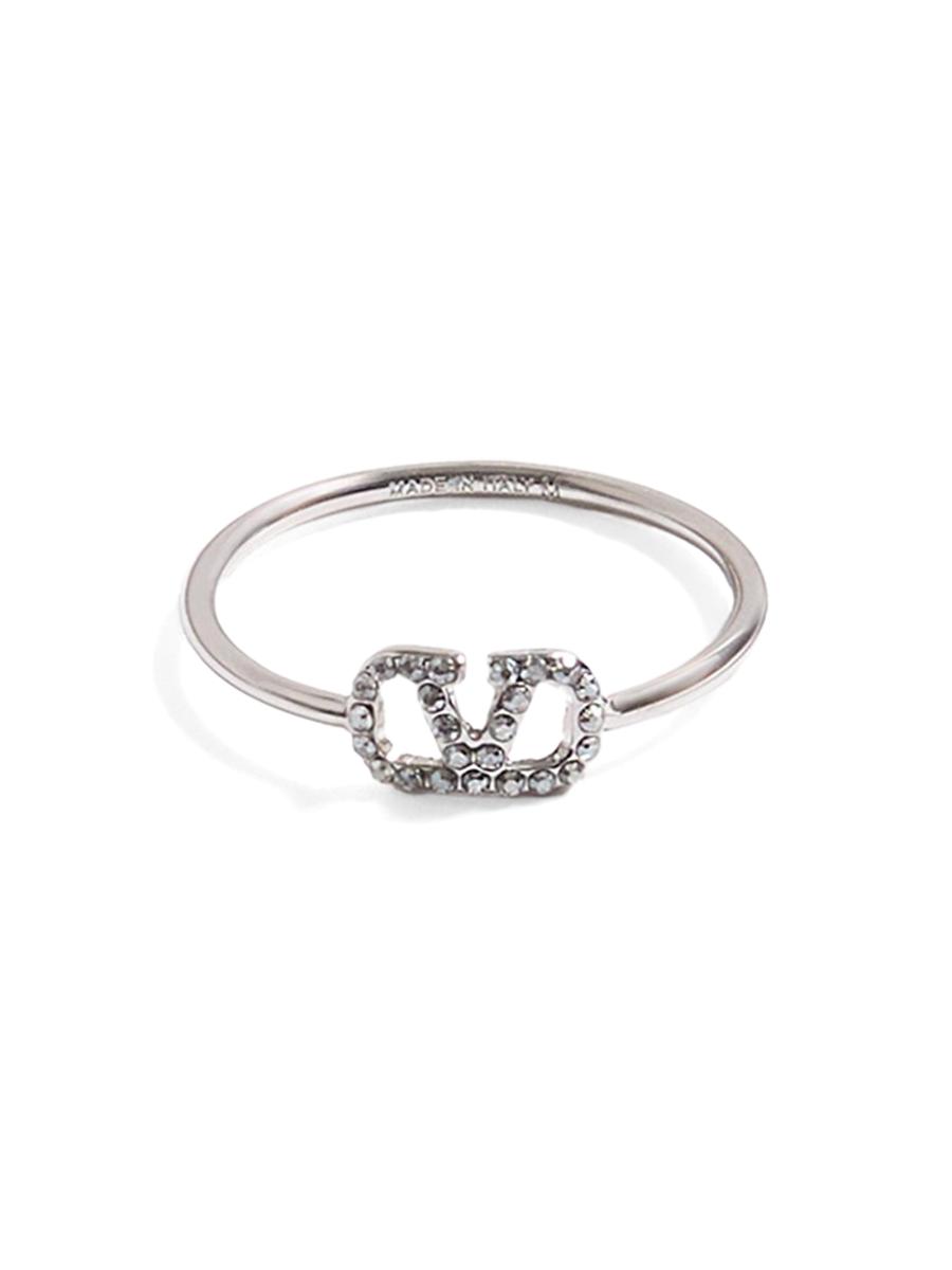 Valentino Garavani Women's Vlogo Signature Metal And Swarovski Crystal Ring