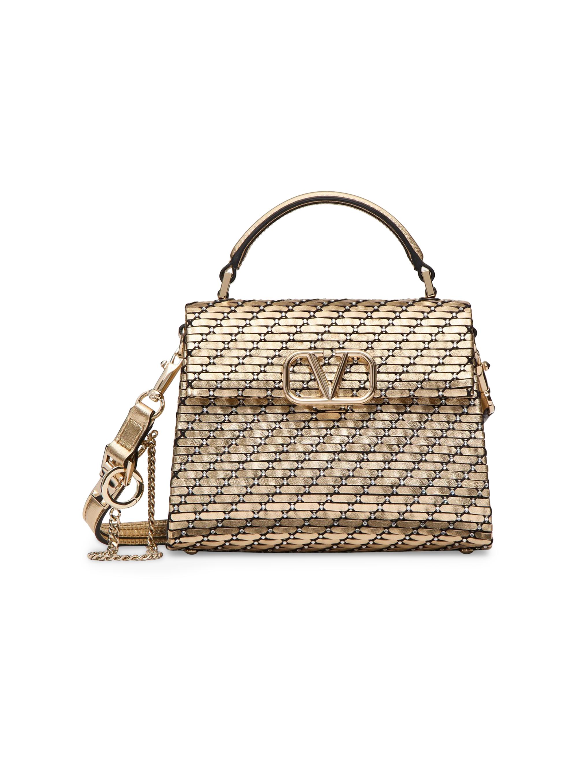 Valentino Garavani Women's VSling Mini Woven Handbag - Gold Crystal
