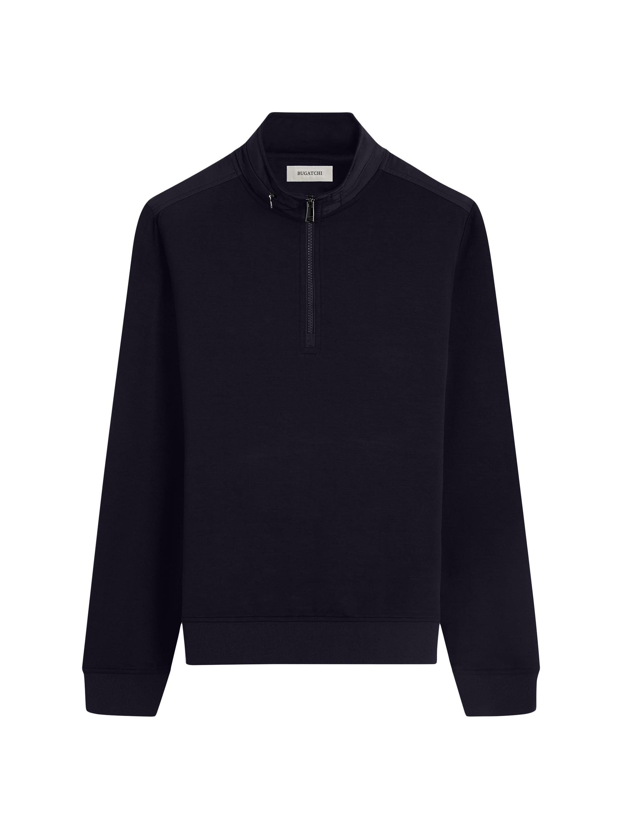 Bugatchi Men's Soft Touch Quarter-Zip Knit Pullover - Black