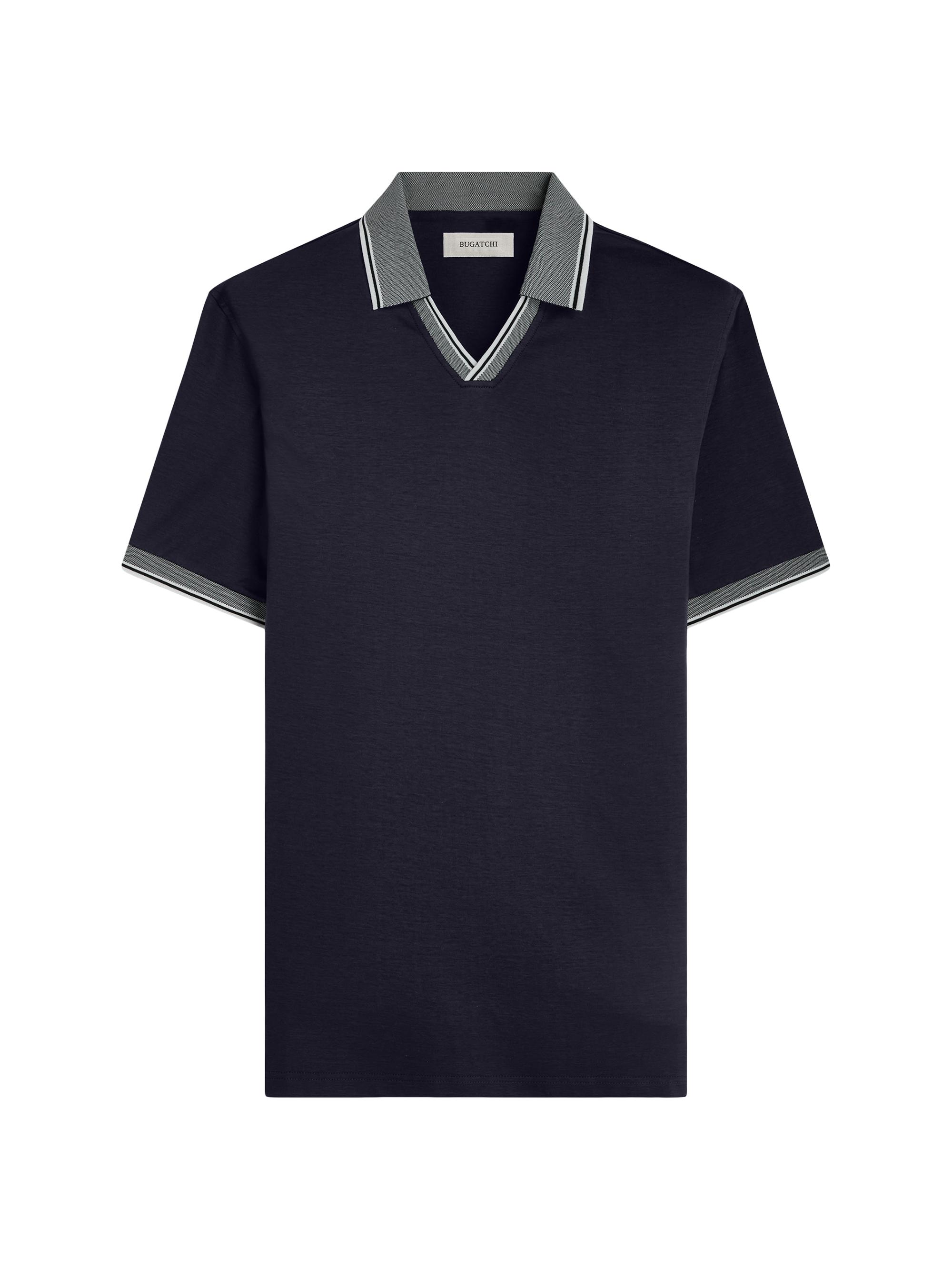 Bugatchi Men's Striped Cotton Polo Shirt - Black