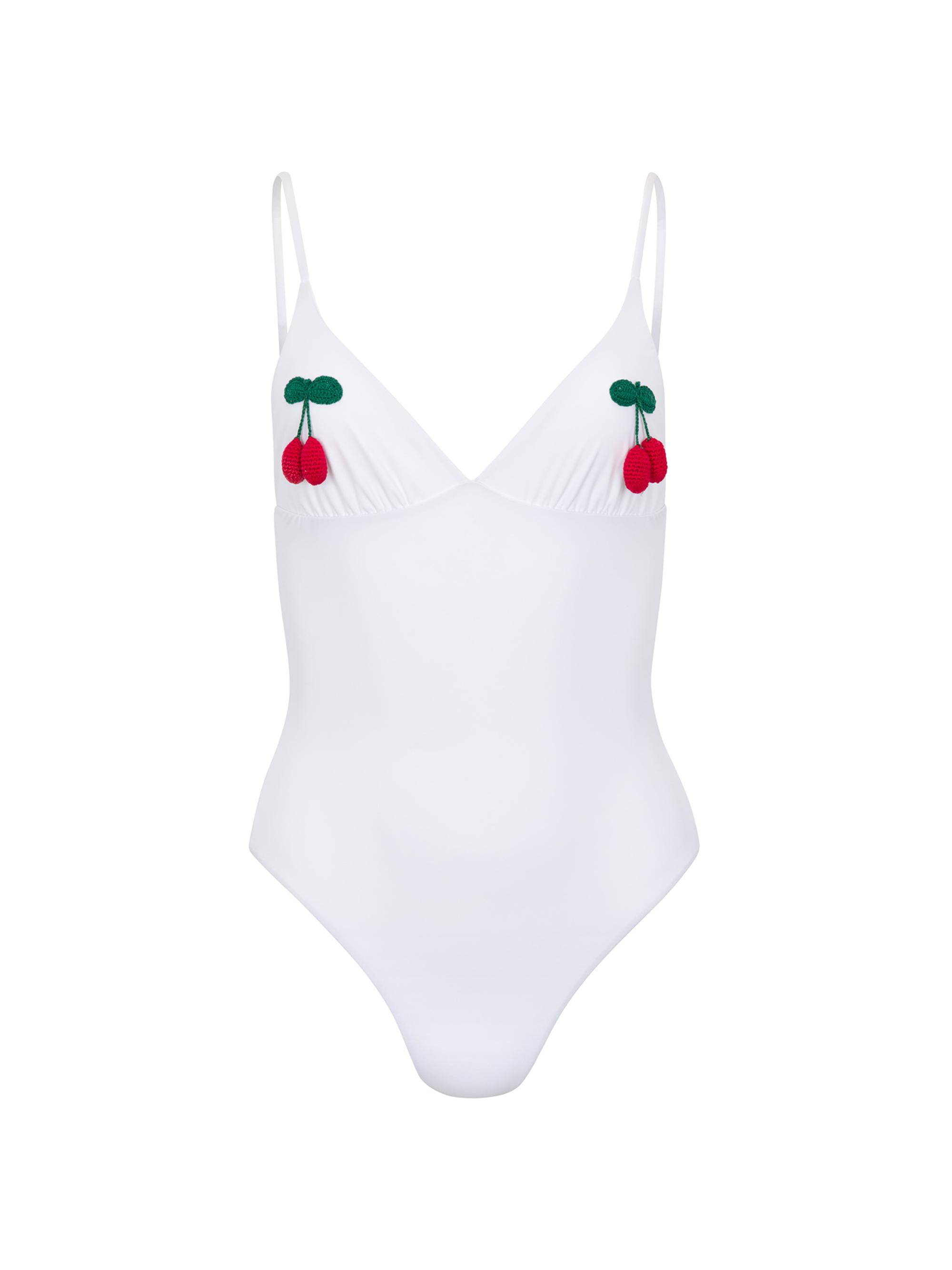 Tabacaru Swim Women's Catherine with Cherries One Piece Swimsuit - White